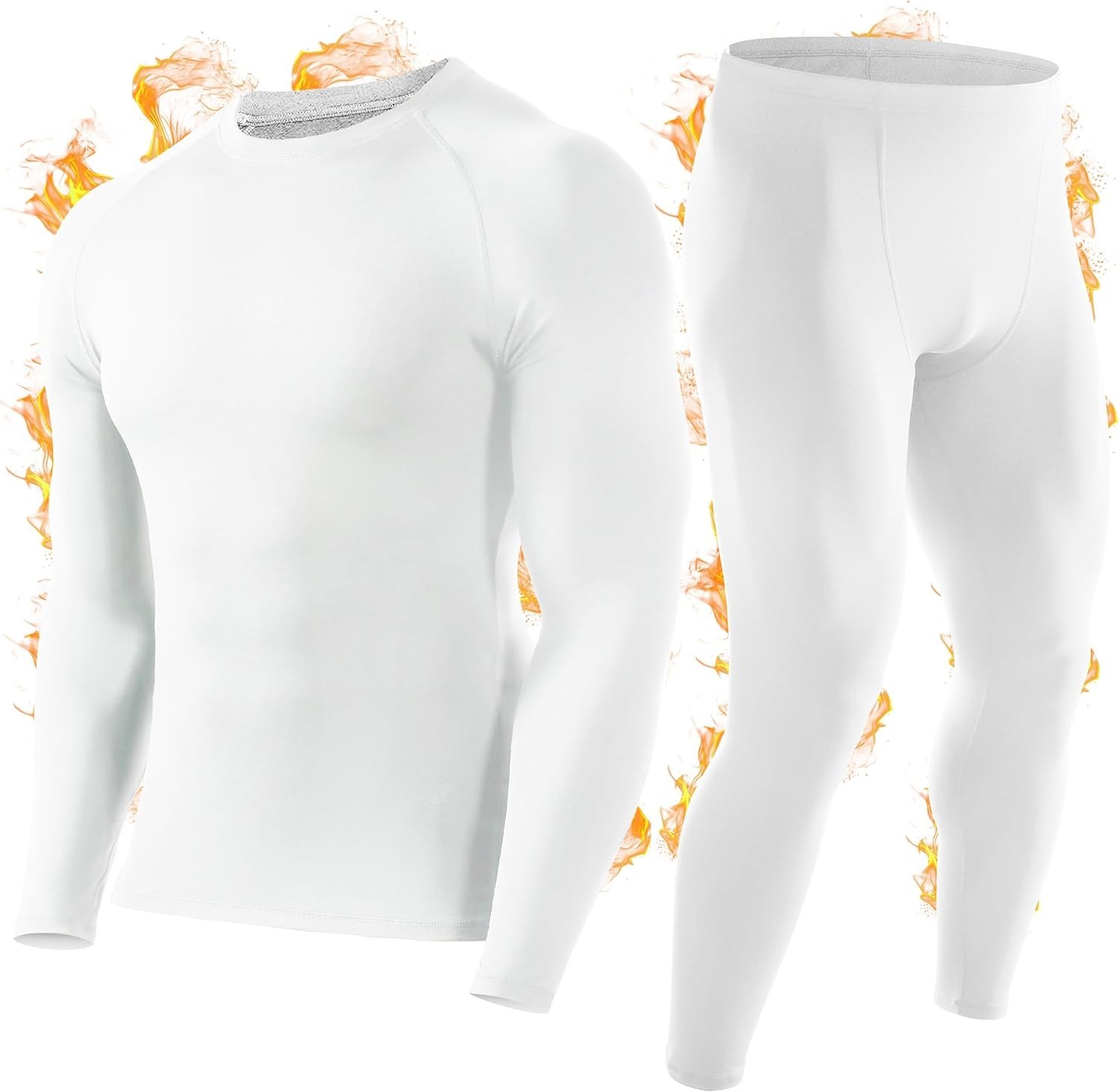 Men Thermal Underwear Set Long Johns Fleece Lined Compression Base Layer Winter