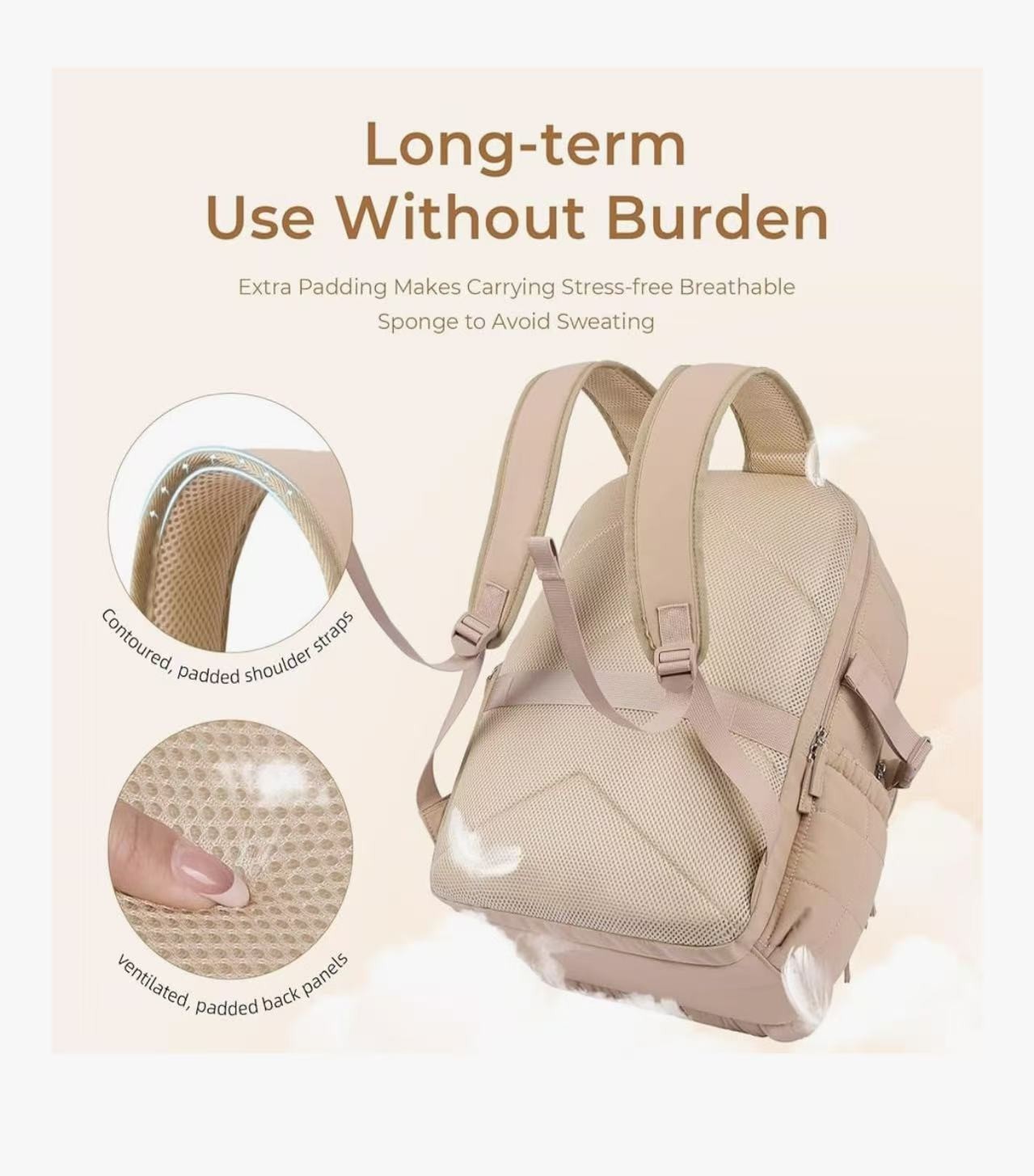 CLUCI 17.3 Inch Laptop Backpack for Women, Anti Theft Travel Backpack, Puffer Qu
