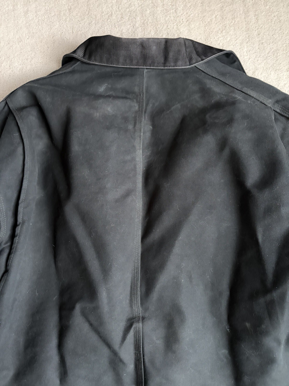 Vintage Carhartt C03 Arctic Quilt Lined Traditional Coat Navy Blue Size 48 Reg