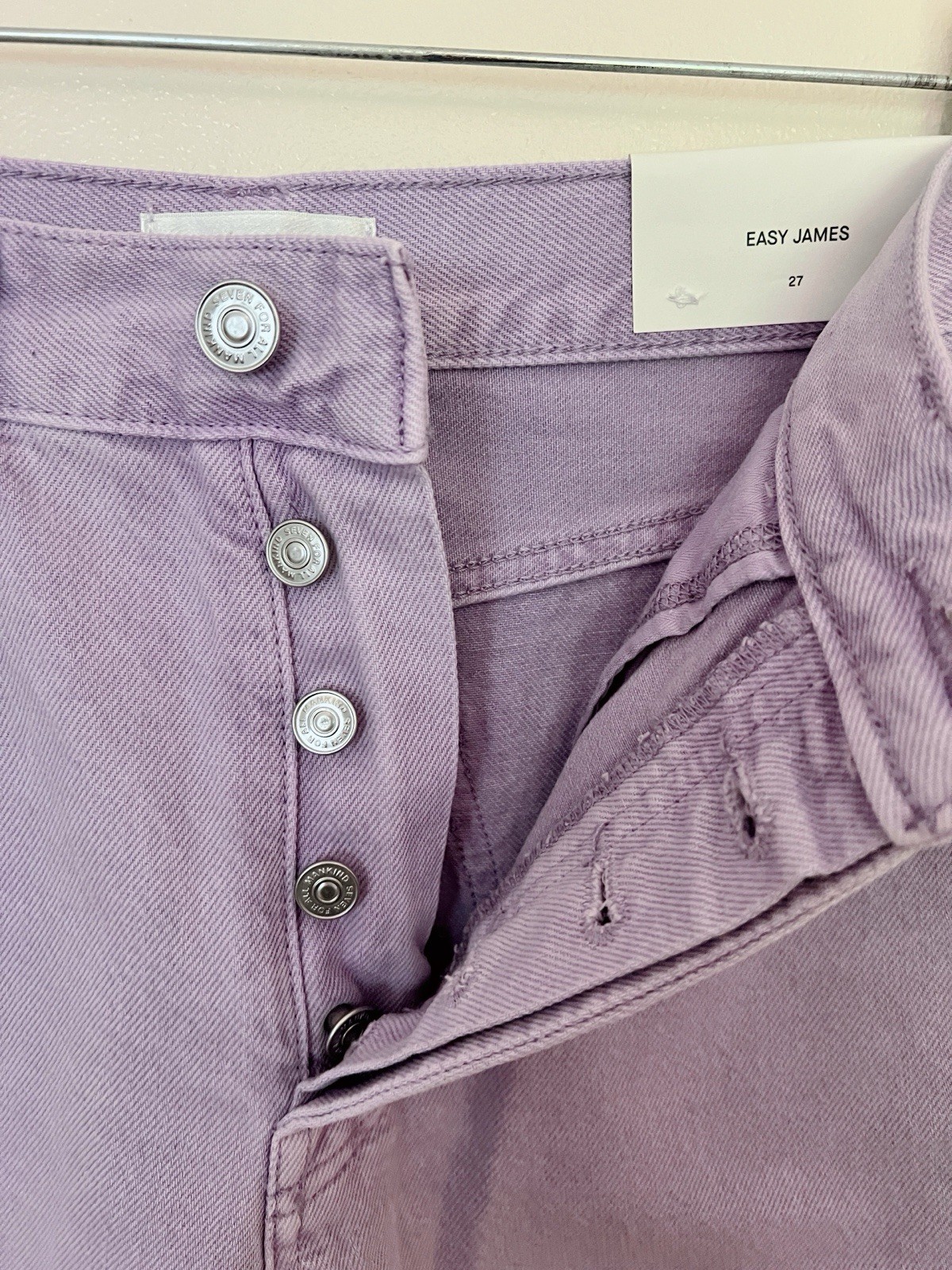 7 For All Mankind Lavender Denim Bermuda Shorts Women Size 27 NWT Frayed Hem