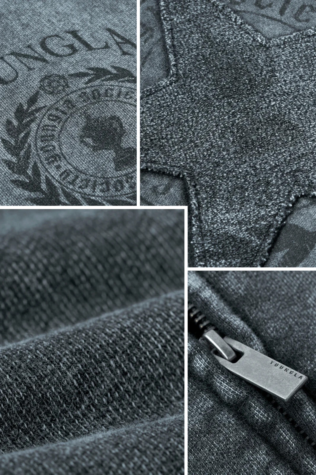 YoungLA – Mens Large Grey Wash- 5149 – Star Crest Hoodie- Sold Out! In hand!