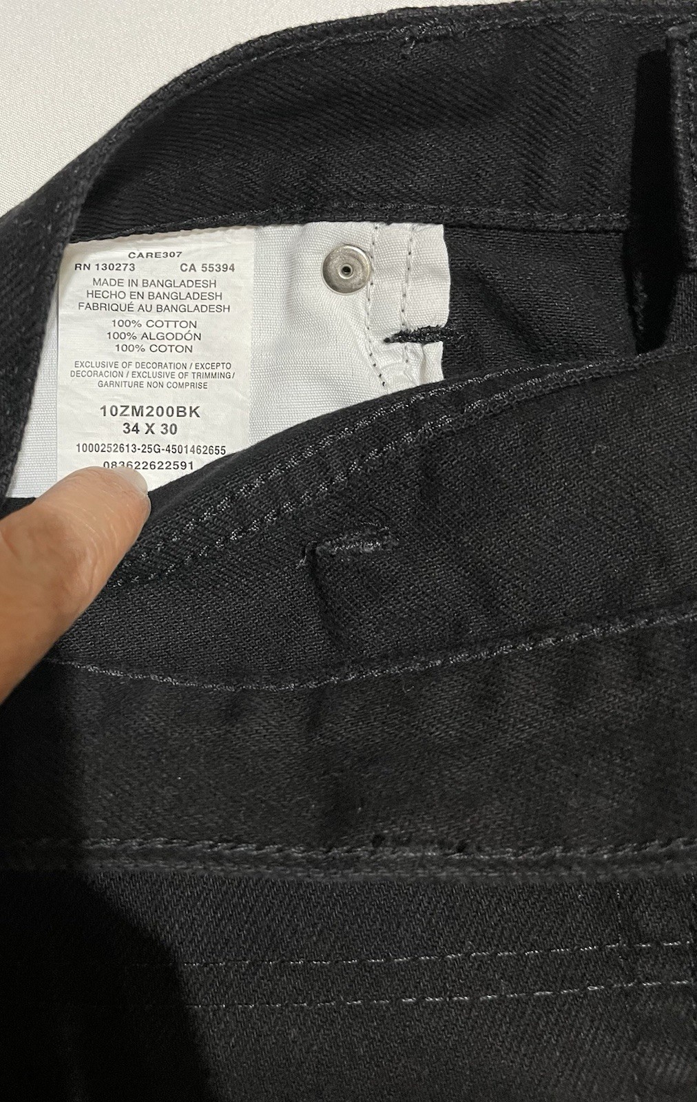 Wrangler Authentics Men’s Black Dark Wash Denim Straight Jeans Regular Fit