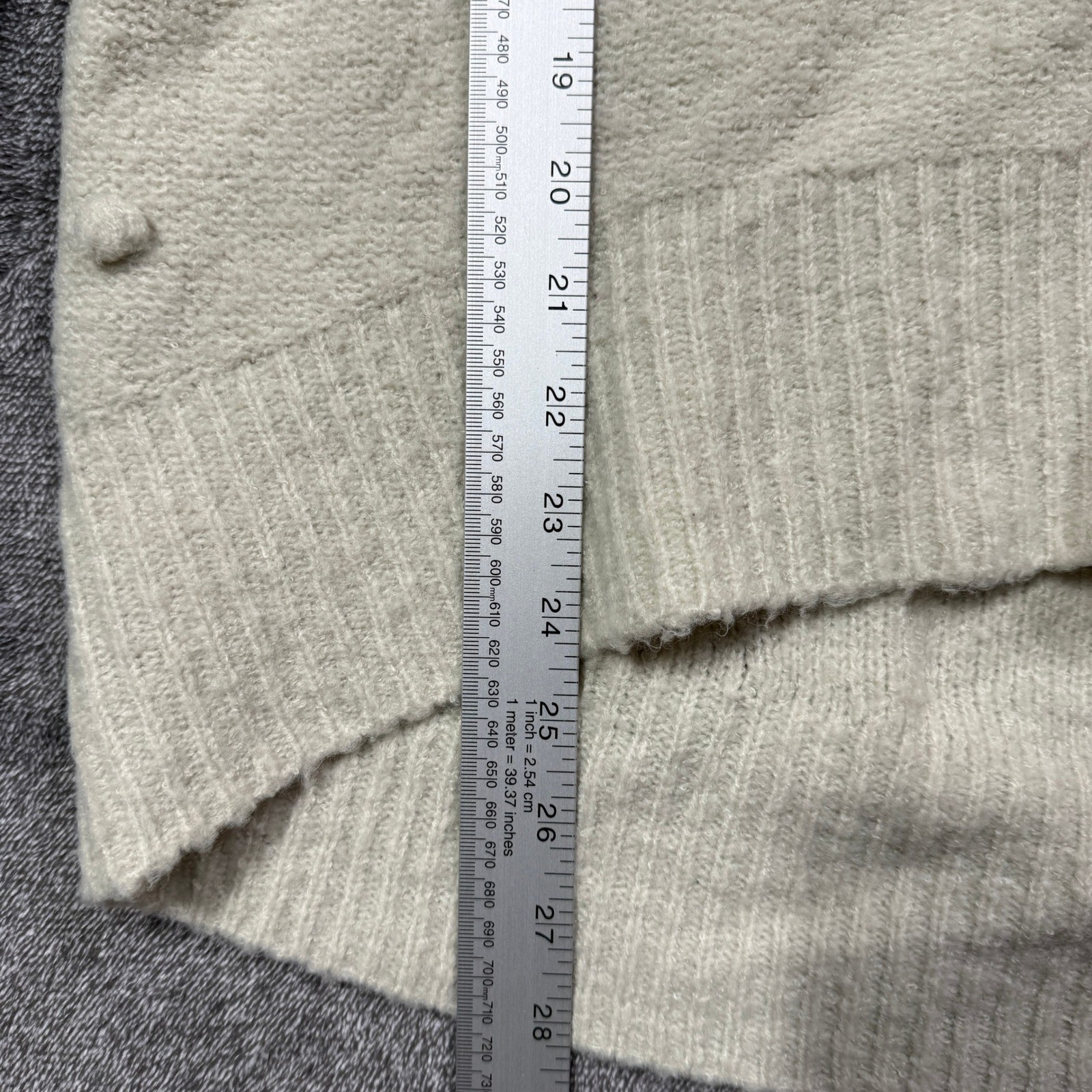 Karen Kane Sweater Wool Blend Womens XS Cream Turtleneck Bobble Knit Cowl