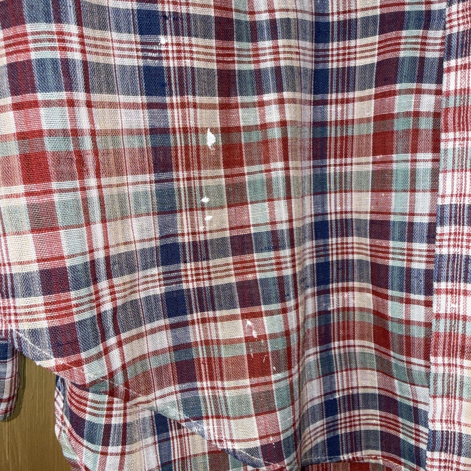 Vintage Men’s Levi’s Plaid Buttondown Shirt Lightweight 70s Size Medium