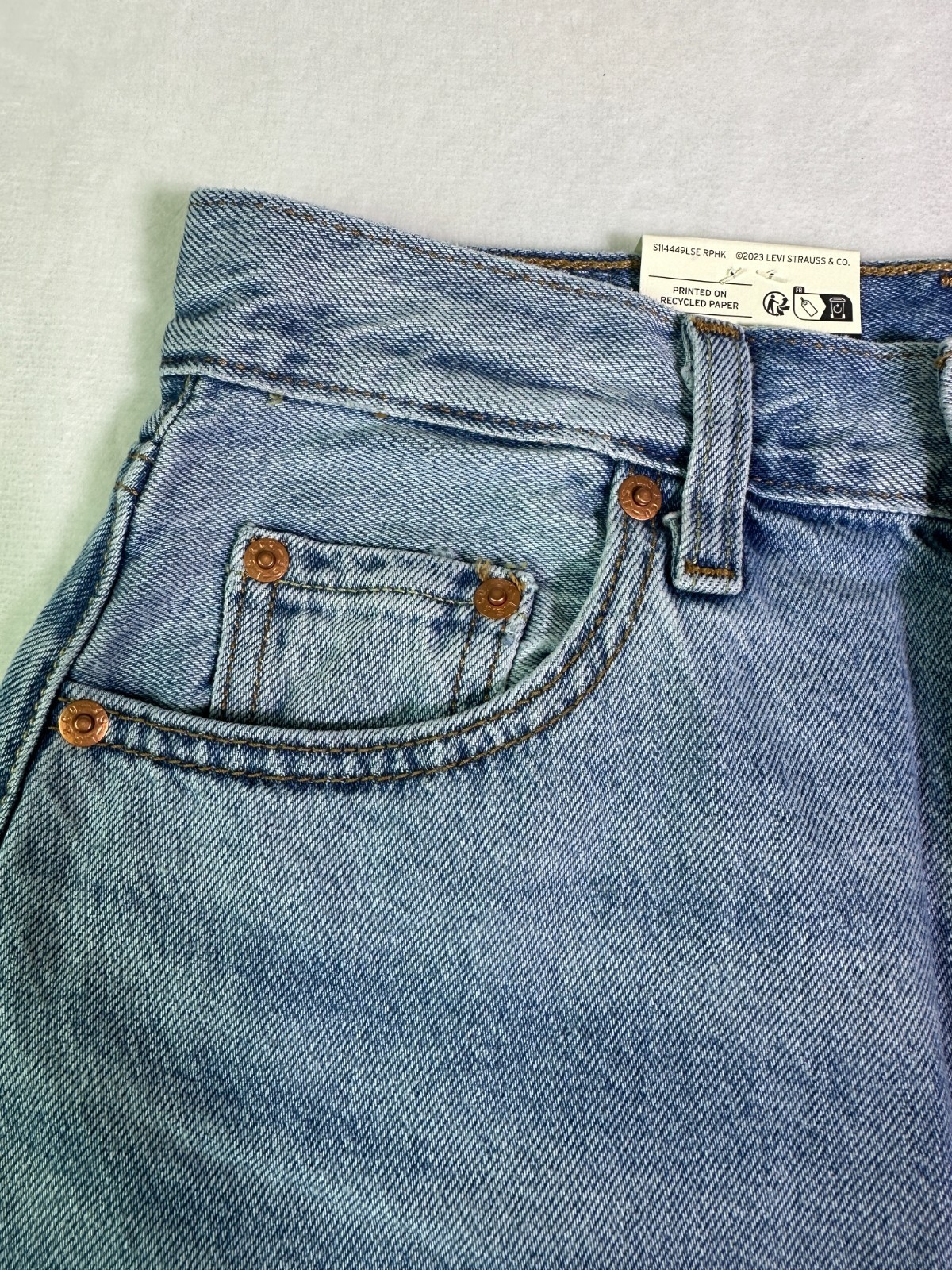 Levi’s Deconstructed Denim Skirt High Rise A Line 25″ Waist BNWT 29″ Length