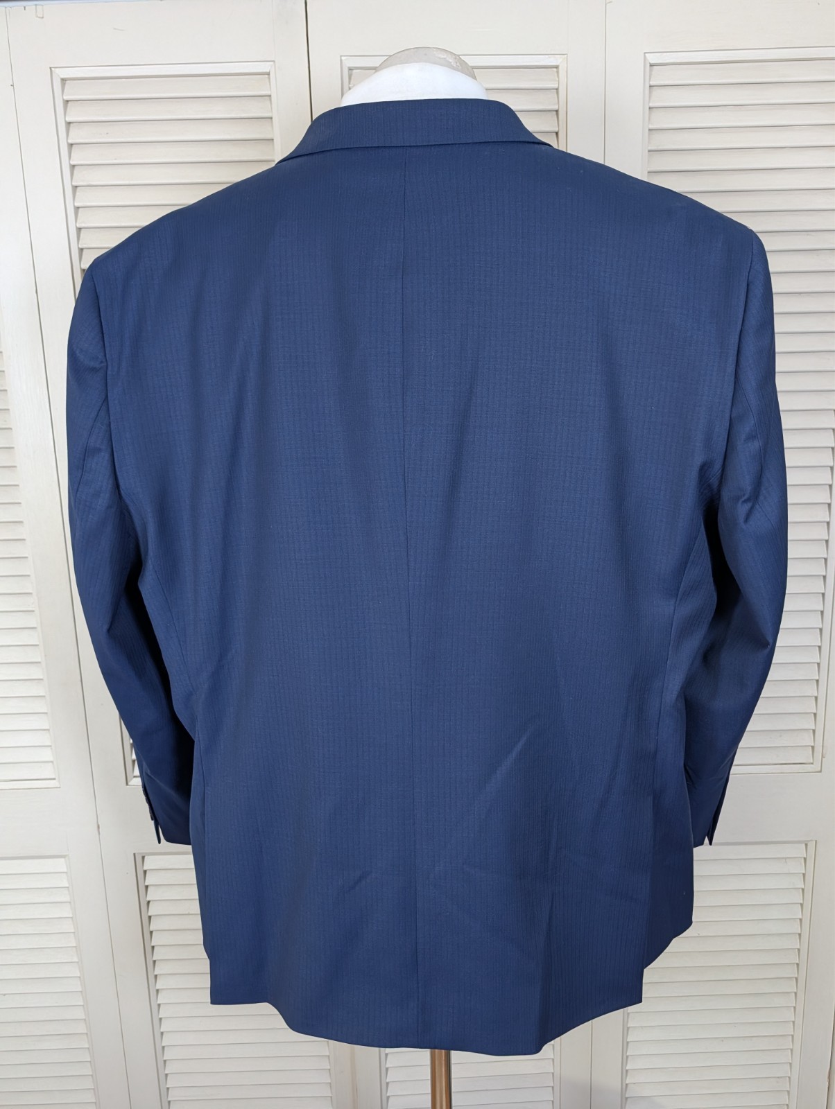 Stafford 2 Piece suit Mens 56R Pants 56×28 Big And Tall Super Suit Solid Blue