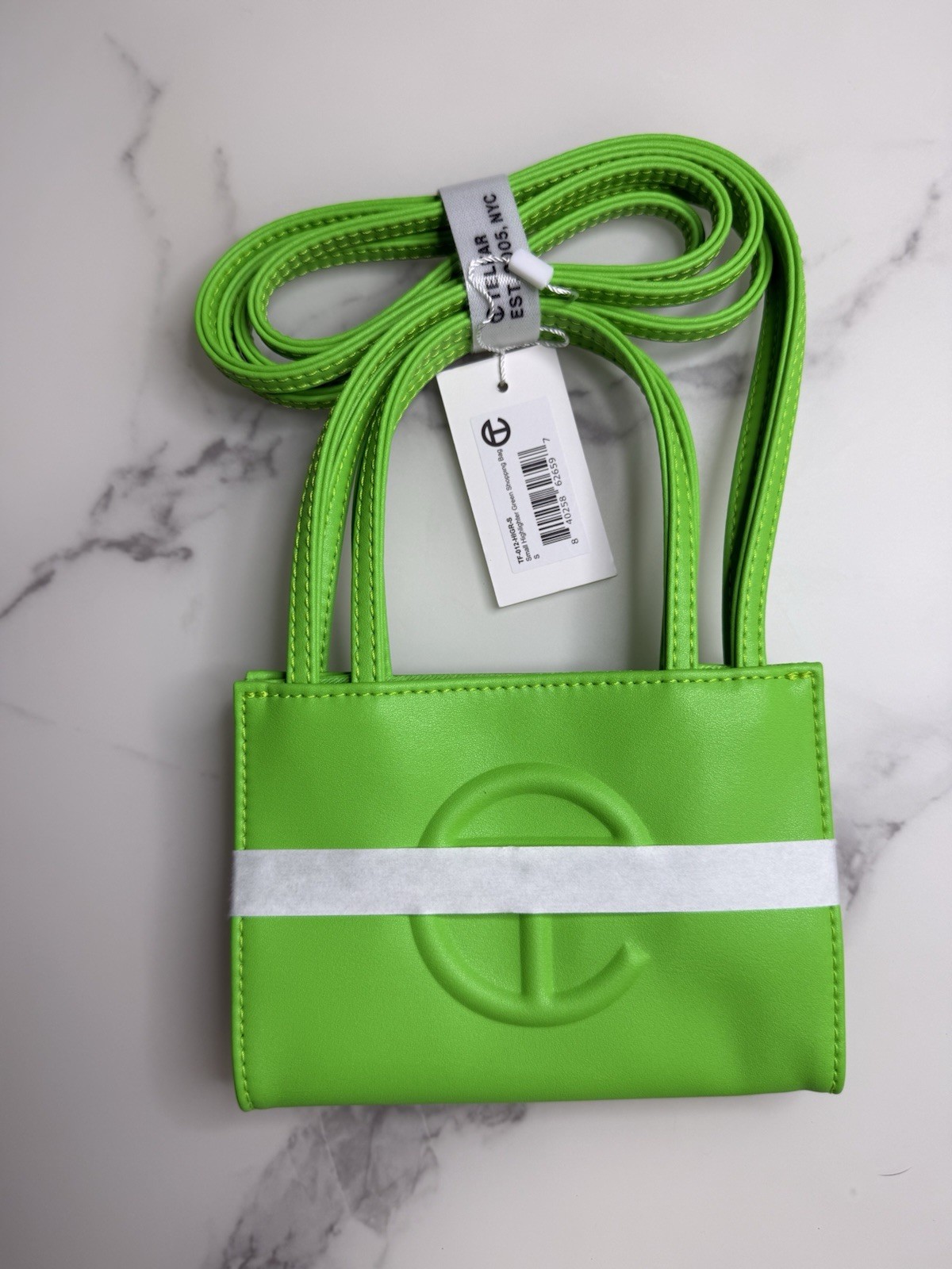 TELFAR Shopping Bag Highlighter Green Small Designer Bag