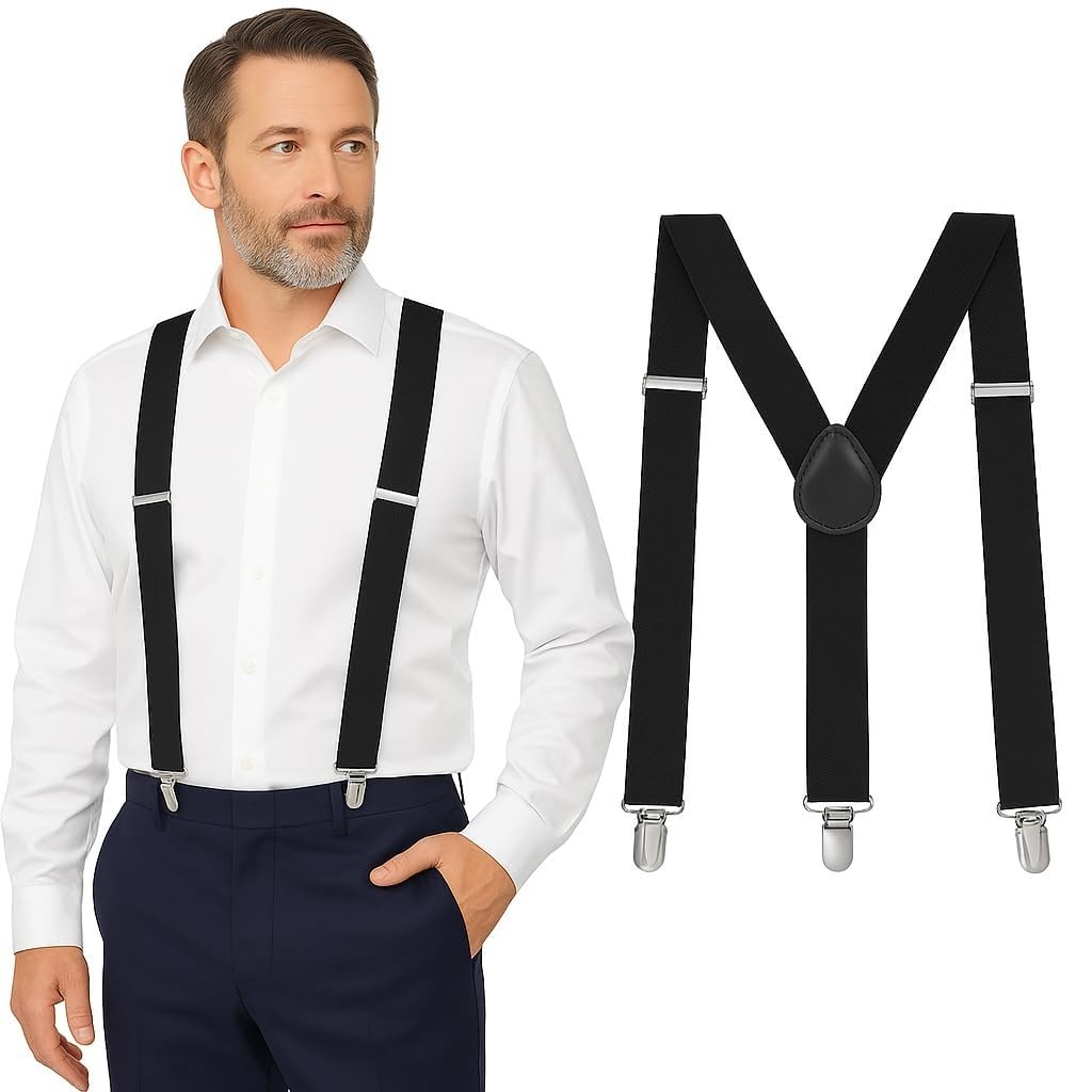 Suspenders for Men Heavy Duty – Adjustable 1” Y-Back Men’S Suspenders for Dress