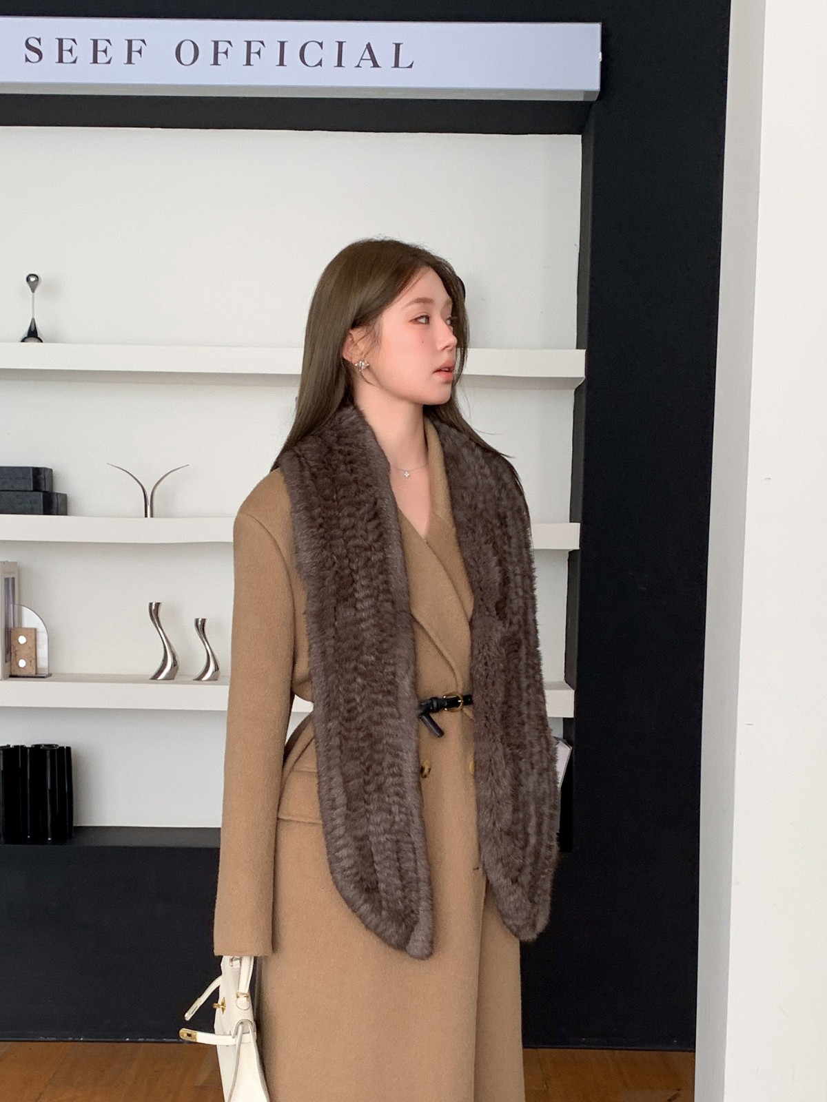 Women Real Rabbit Fur Scarf Warm Collar Long Shawl Neckerchief Wrap Neck Warmer