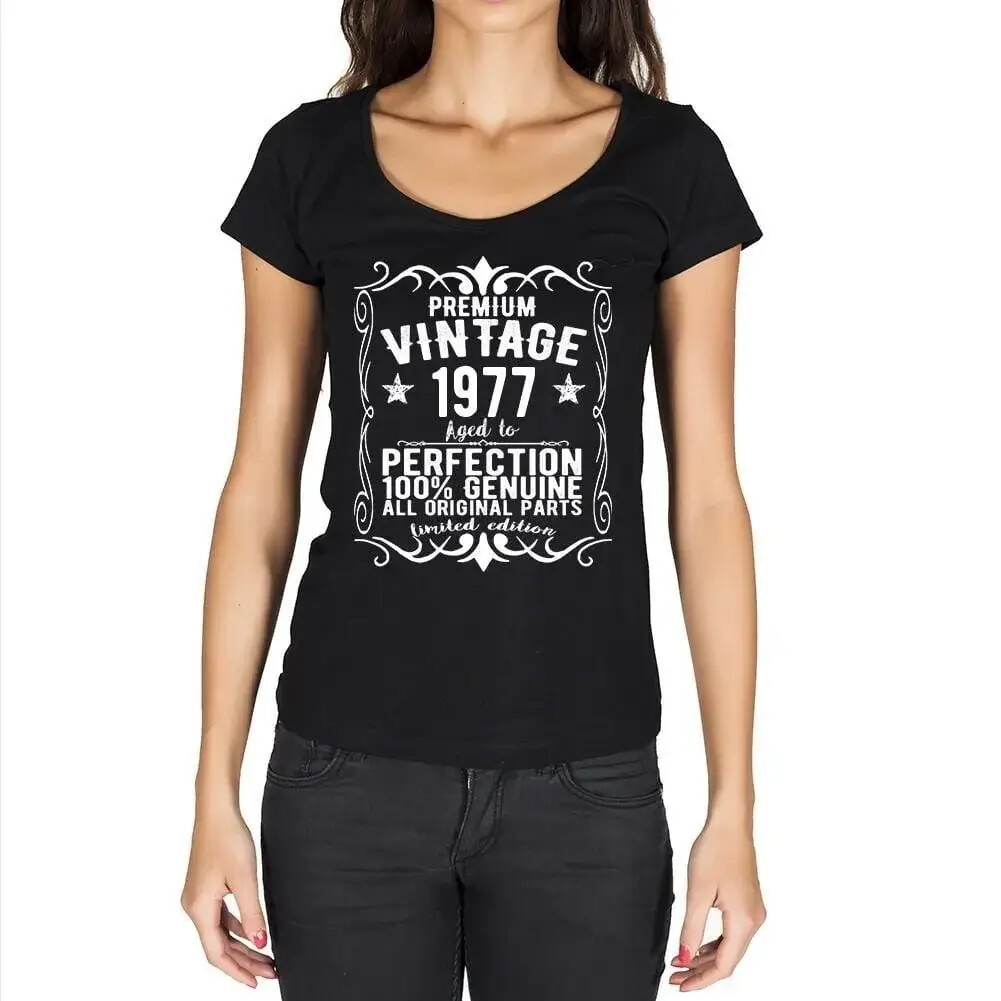 Women’s Graphic T-Shirt All Original Parts Aged to Perfection 1977 47th Birthday