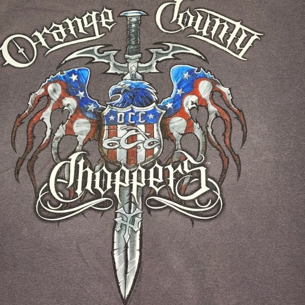 Vintage Y2K Orange County Choppers T-Shirt XL Eagle American Motorcycle Sword