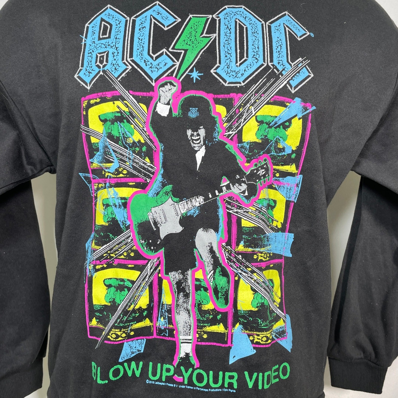 AC/DC Blow Up Your Video Angus Young Rock Black Sweatshirt Men’s MEDIUM