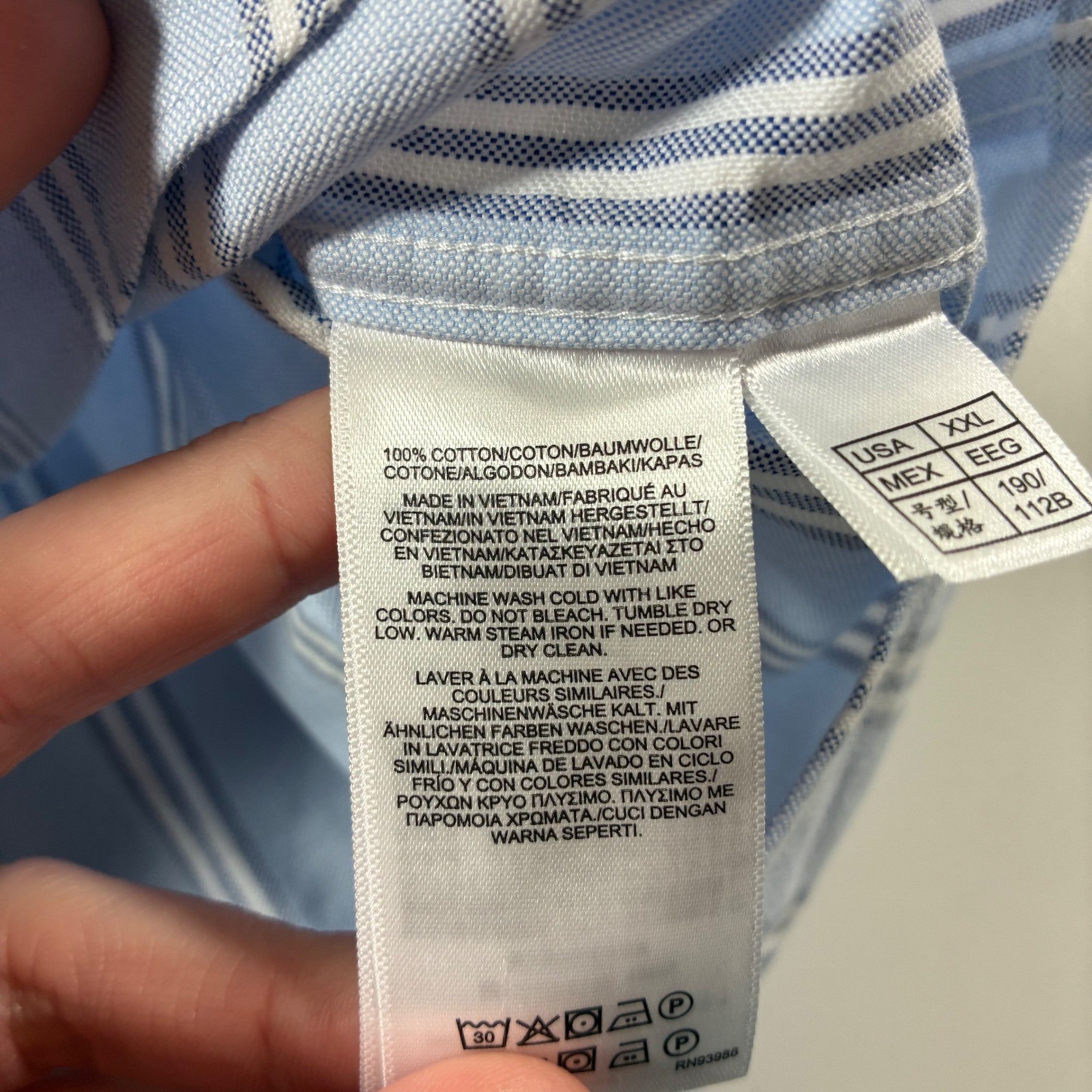 NEW Brooks Brothers Oxford Shirt 2XL Blue White Striped Friday Button Down New