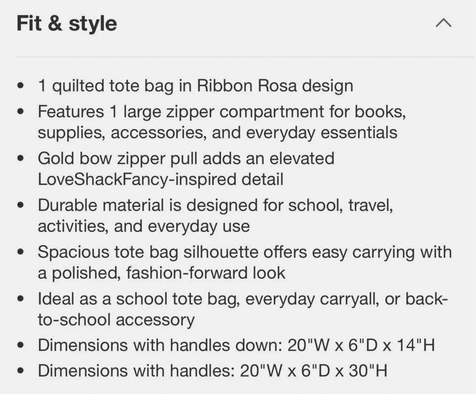 🎀 LoveShackFancy x Target – Yoobi Ribbon Rosa Quilted Tote Bag Sterling Dusk 🎀