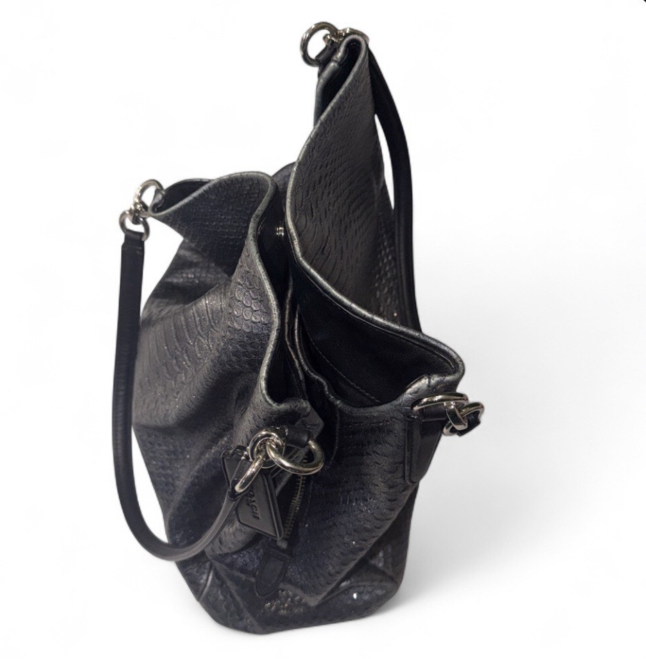 Coach Madison Phoebe Shoulder Bag in Metallic Snake-Embossed Leather