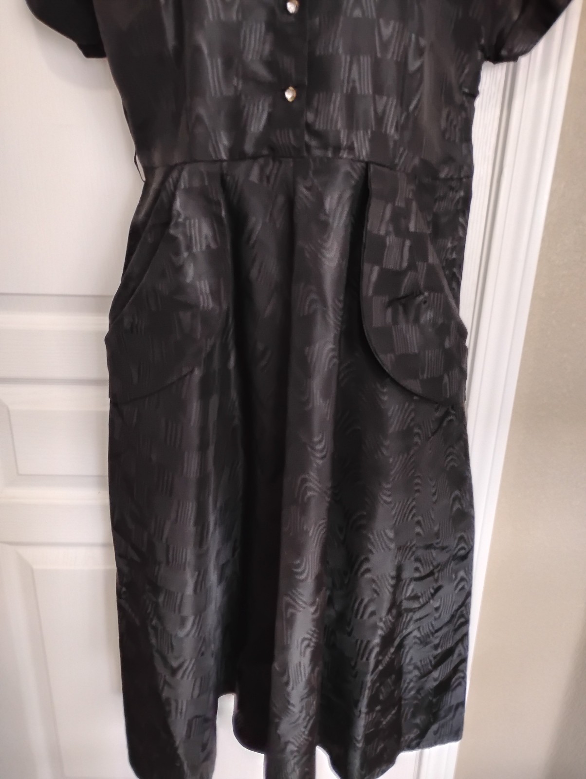 1950’s 60’s Mode O Day Dress Size L? Vintage black and beautiful. See descrip
