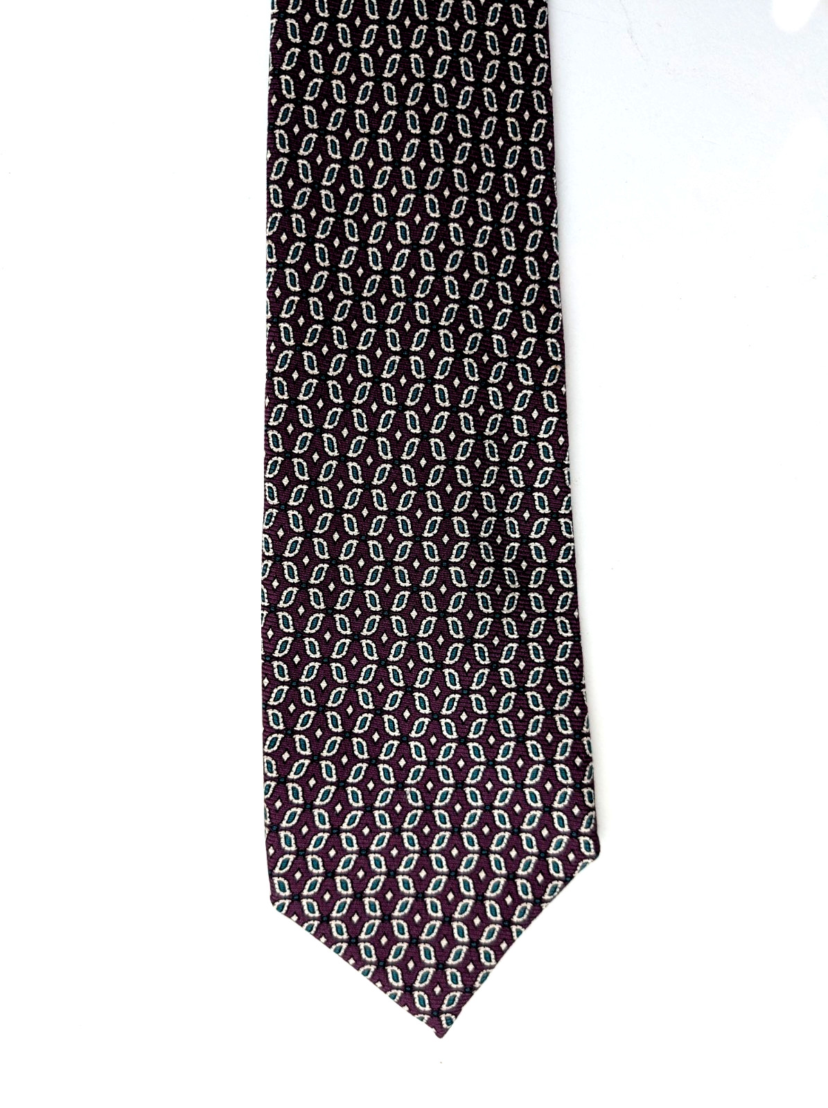 ROBERT TALBOTT Best of Class Men’s Silk Necktie USA Geometric Purple/Multi