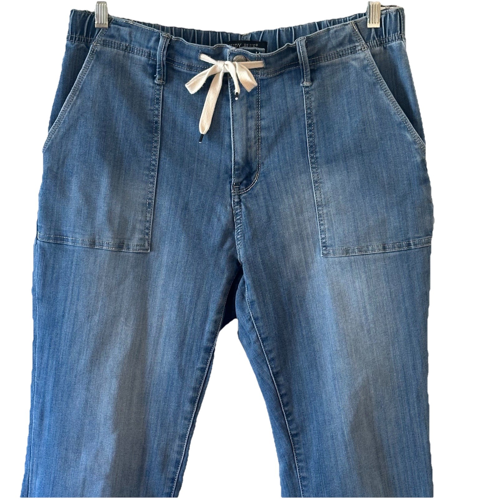 Judy Blue Womens High Waist Drawstring Jogger Straight Leg Jeans Size 15 30