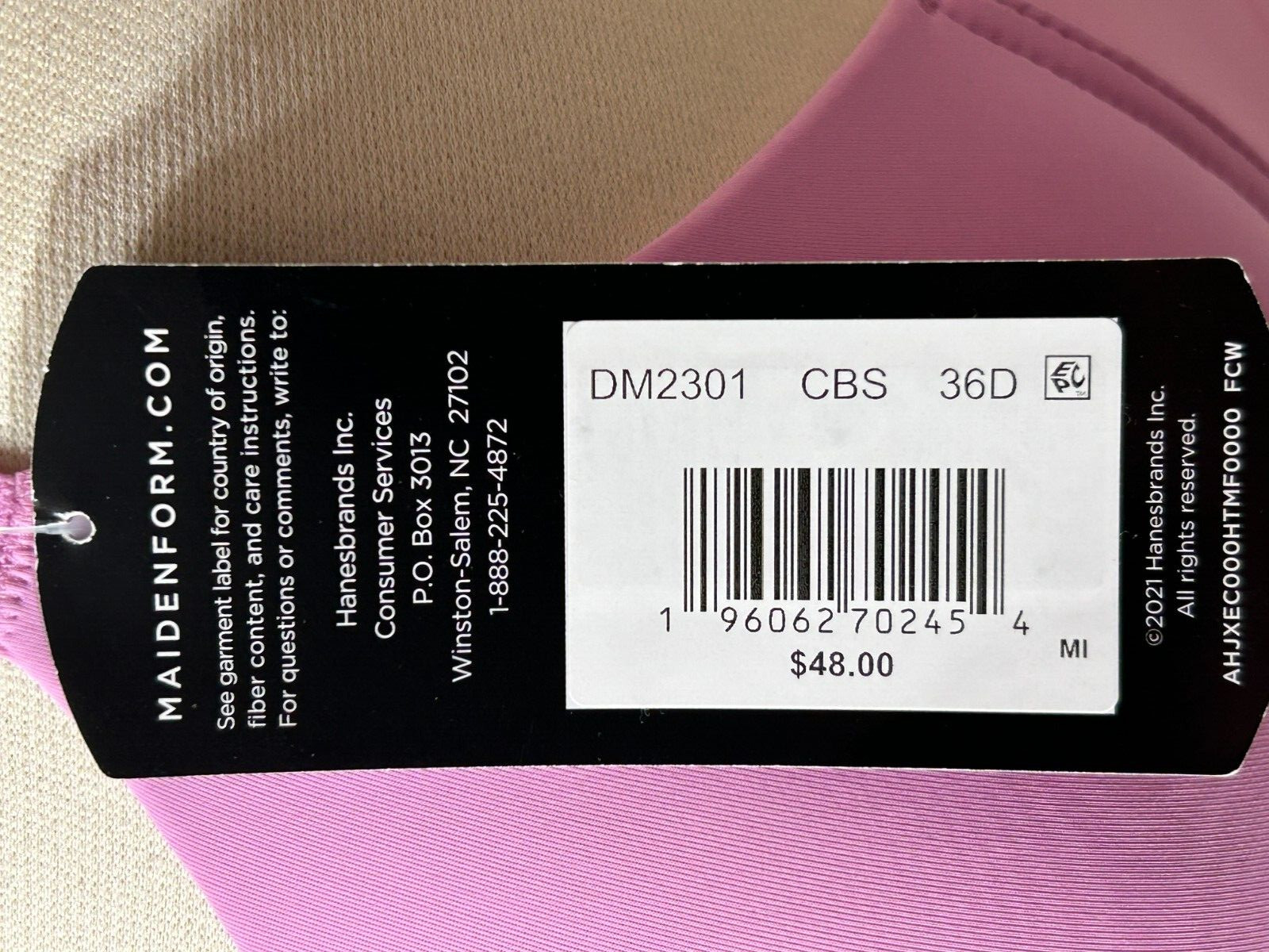Maidenform Wireless T Shirt Bra 36D Convertible Demi V Plunge Pink DM2301