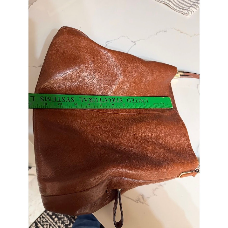 Coach Madison Phoebe Leather Shoulder Bag Pebbled Brown Hobo Handbag 26224