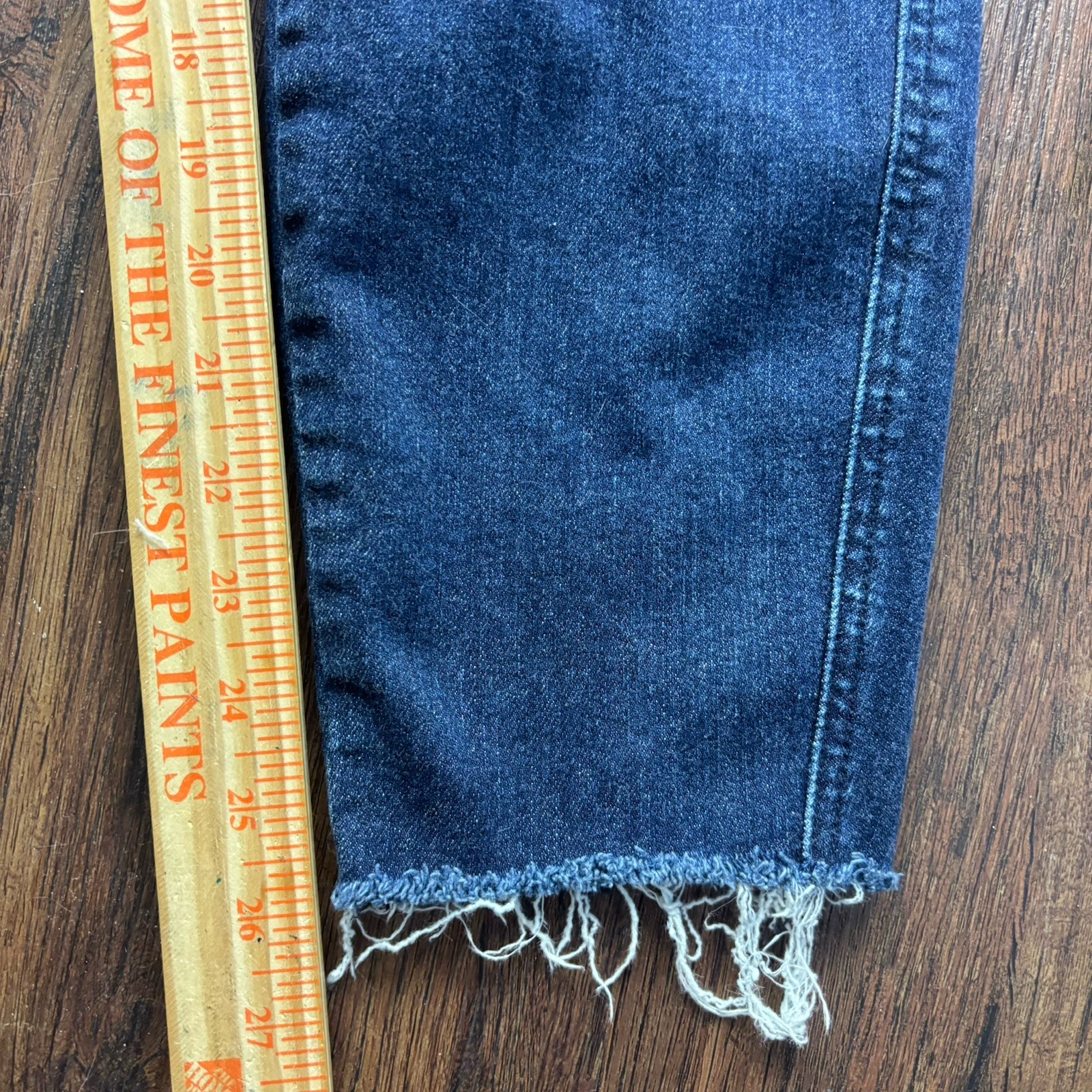 Judy Blue High Waist Control Top Straight Jeans Raw Hem Dark Wash Size 14W