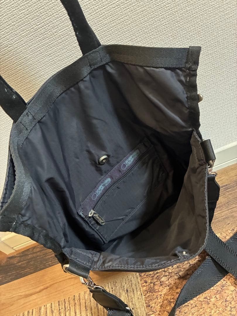LeSportsac Shoulder Bag Three Zip Black Many storage options