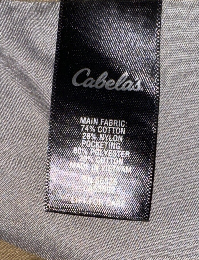 Cabelas 40×32 BROWN 6 Pocket Hiker Cargo Pants Mens Cotton/Nylon/Poly EXCELLENT