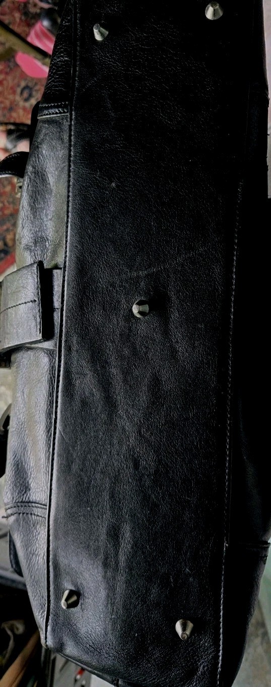 Kenneth Cole Leather Purse Shoulder Bag Black Silver Buckle Magnetic See Photos