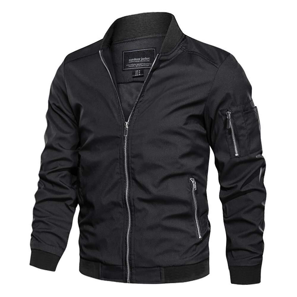 Men’s Bomber Jackets Windbreaker Winter Spring Lightweight Baseball Casual Coats