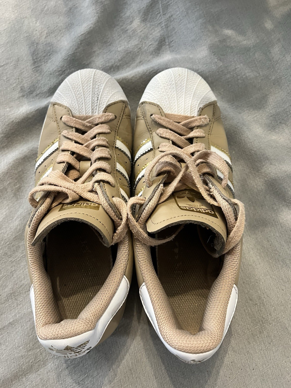 Adidas Superstar Pale Nude Leather Sneaker Cloud Gold Metallic GZ3454 2021