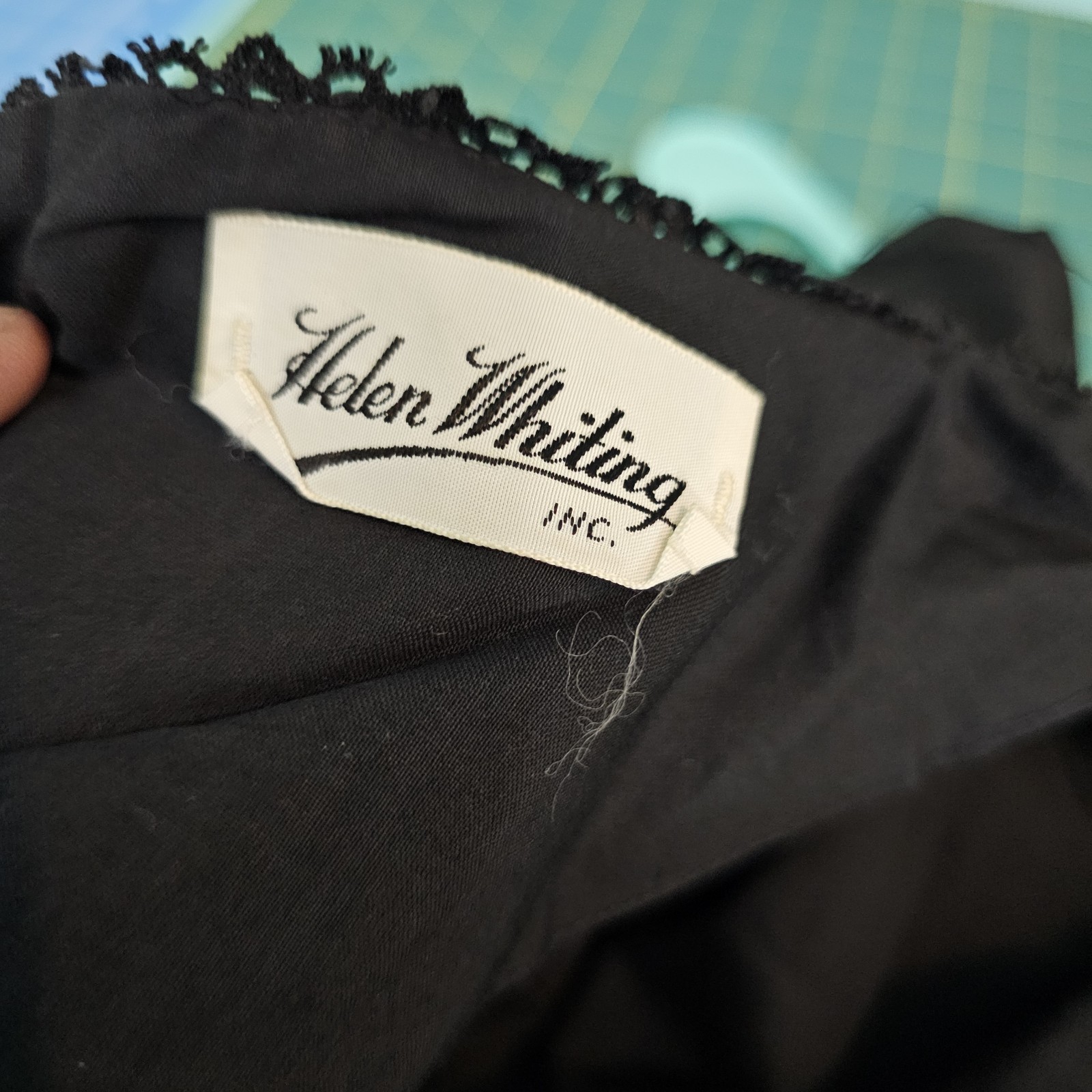 Vintage 1950s Wiggle Dress Fitted Black Polished Cotton Pinup