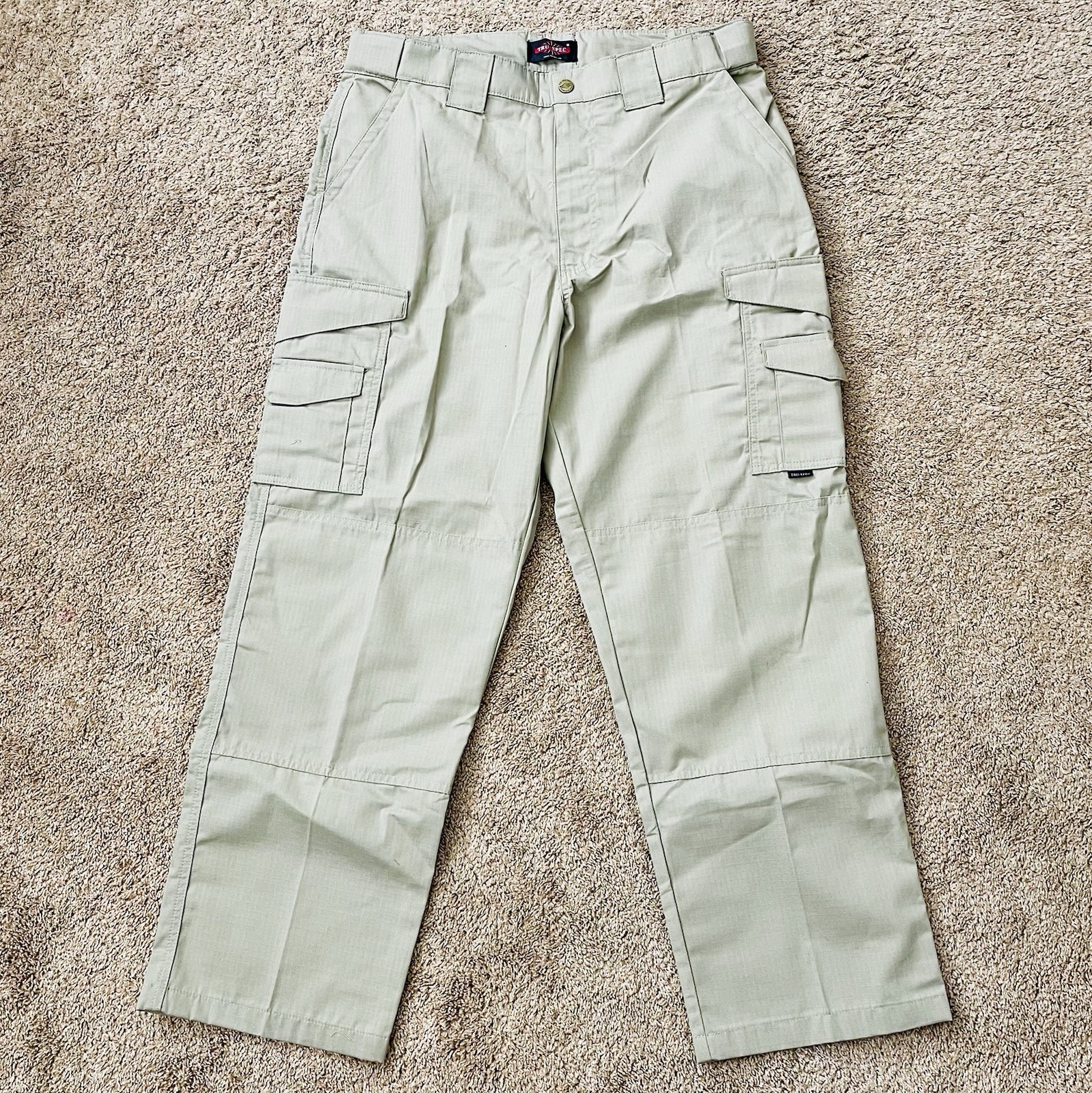 Tru-Spec Tactical Cargo Pants Mens 36/30 Khaki Excellent Ripstop Work Trousers
