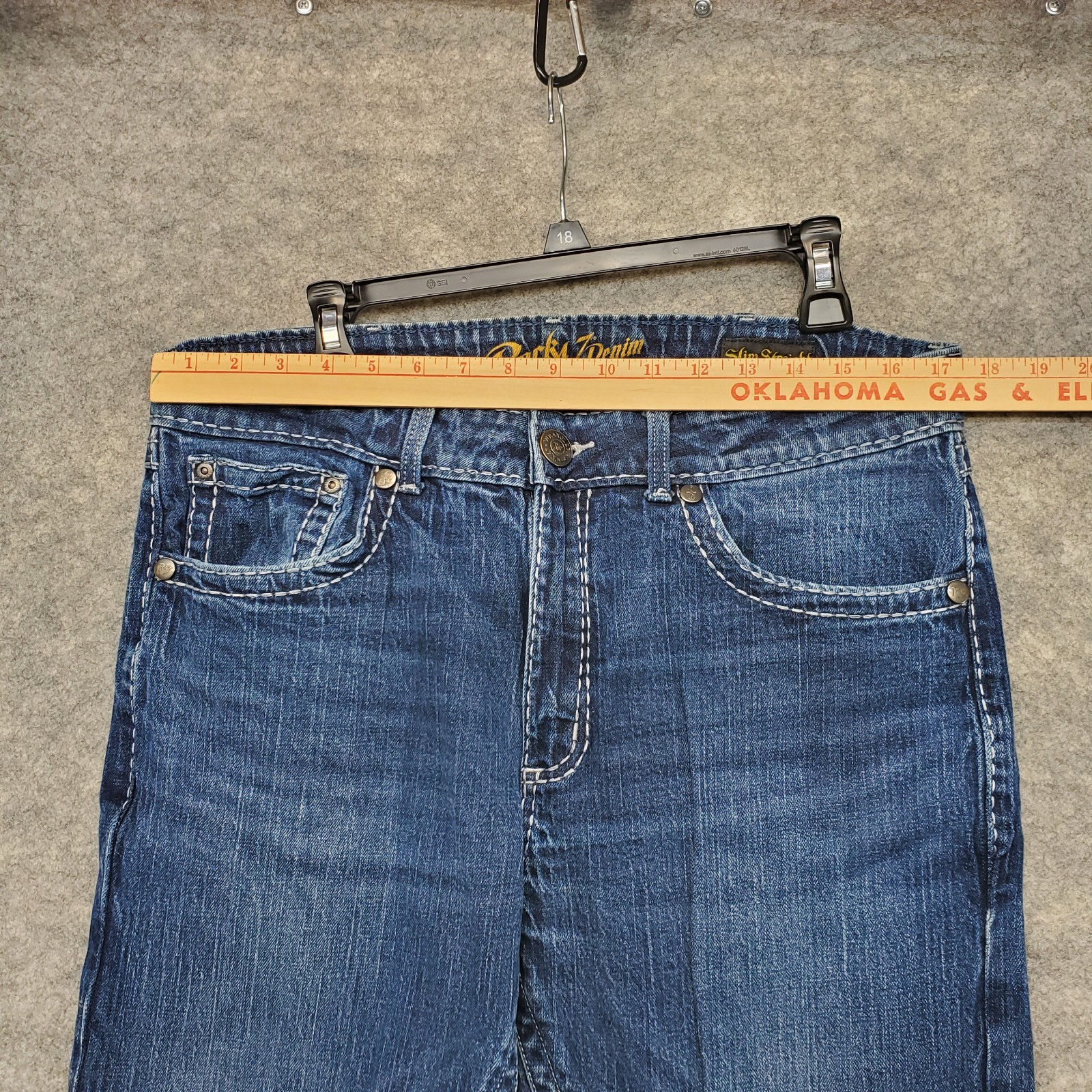 Rock 47 by Wrangler Jeans Men’s Size 36×32 Medium Blue Wash Slim Straight