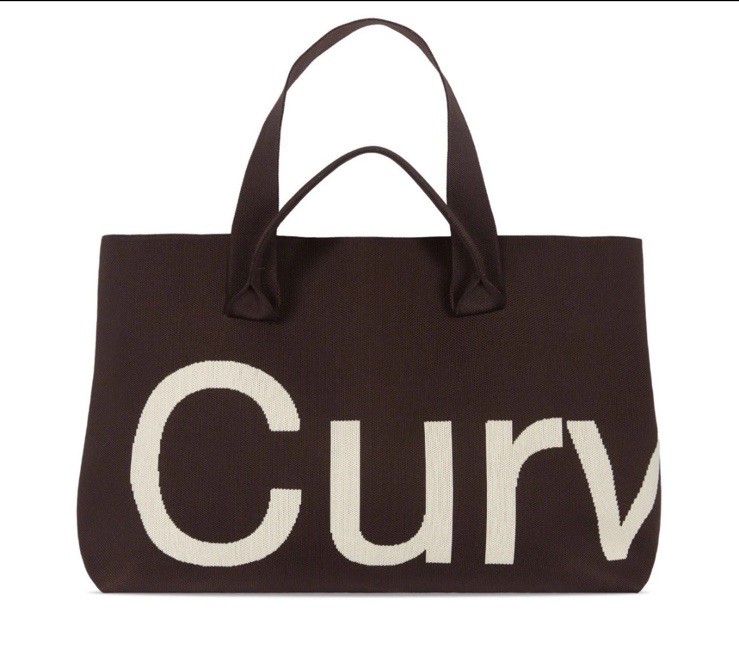 SOLD OUT NEW CURVES BY SEAN BROWN CHOCOLATE Knit Tote