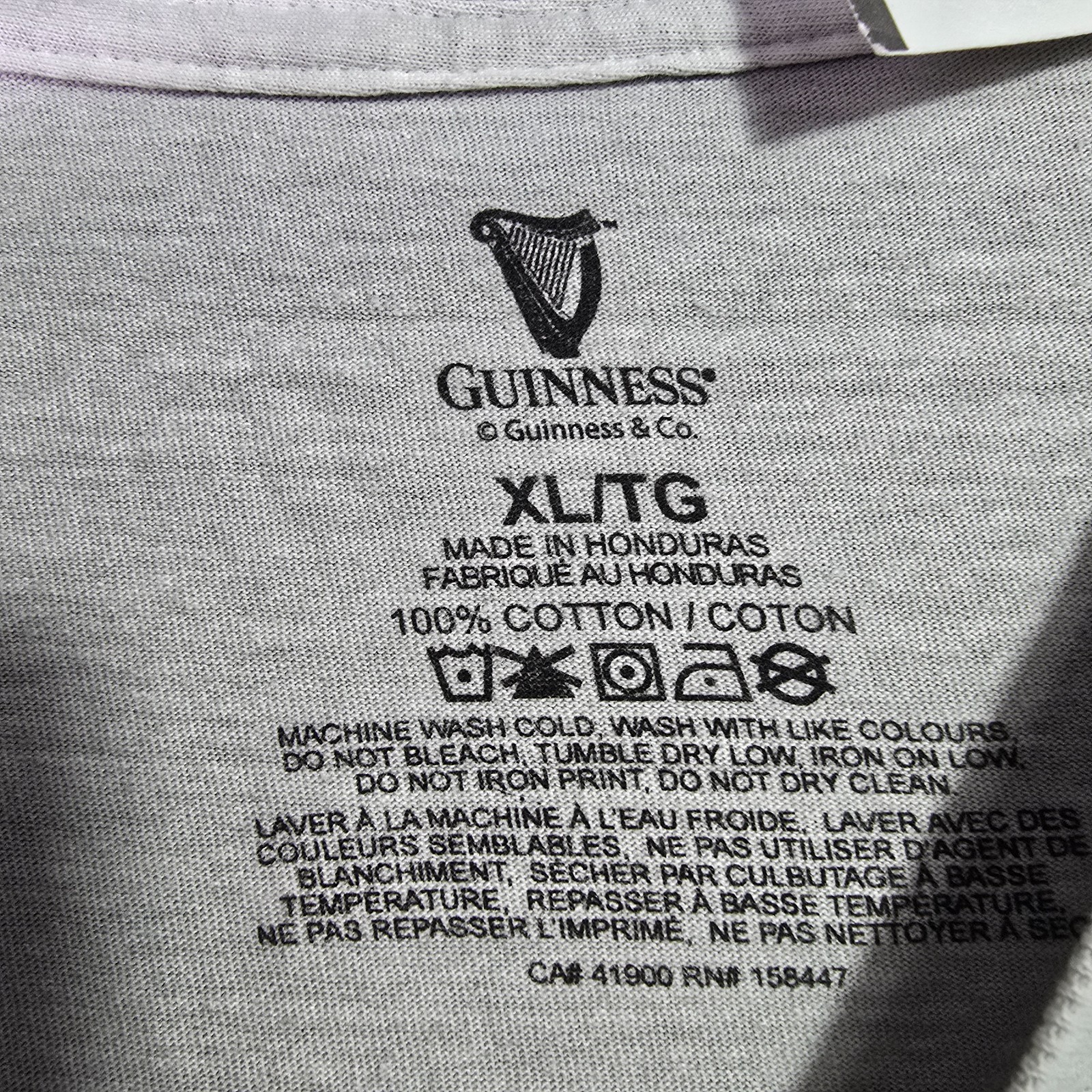 GUINNESS IRISH BEER SHIRT MENS XL Gray IRELAND Distressed Crab Brew CASUAL NWT