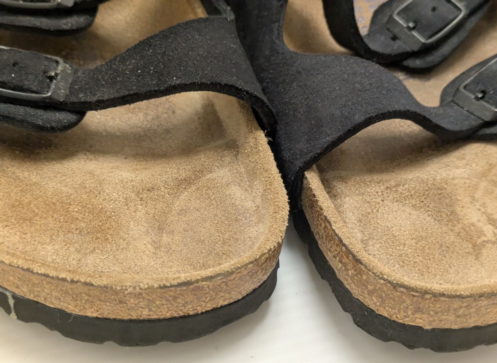 40 L9 M7 Birkenstock Florida Black Suede Soft Footbed Sandals Size 9 German Made