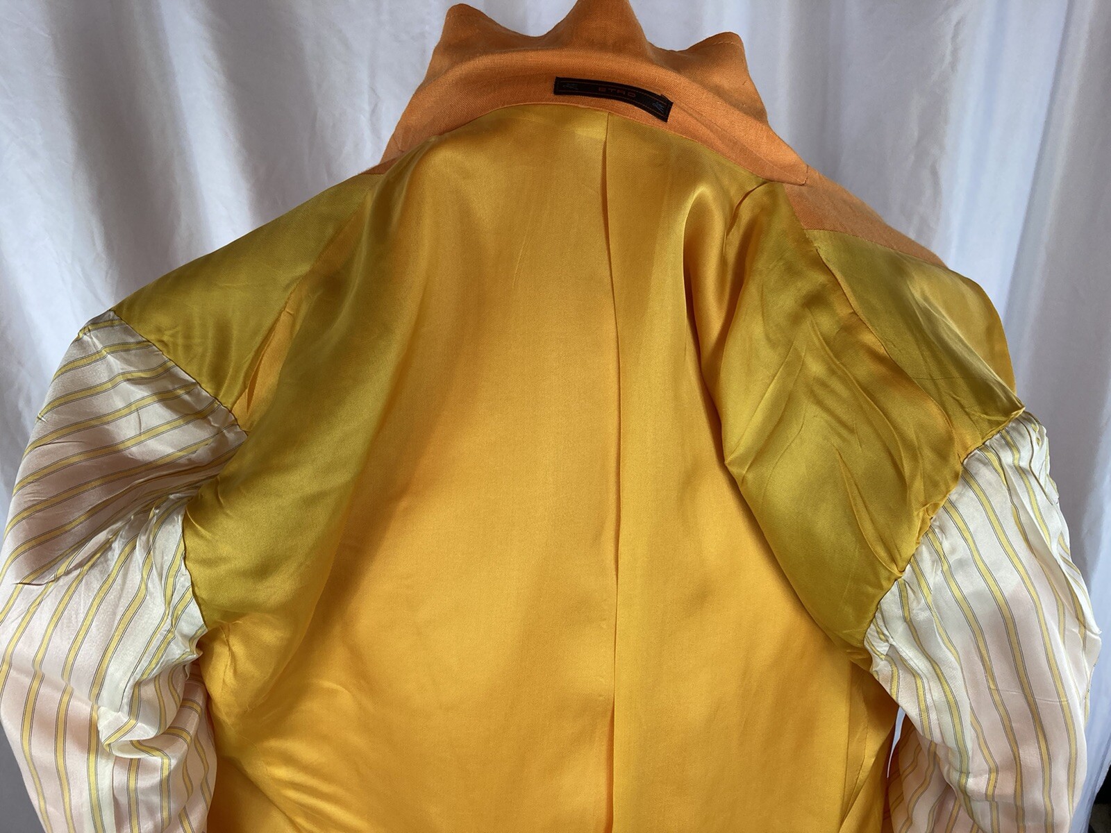 Etro Blazer Orange 50 3 button D Vent 100% Lino Italy