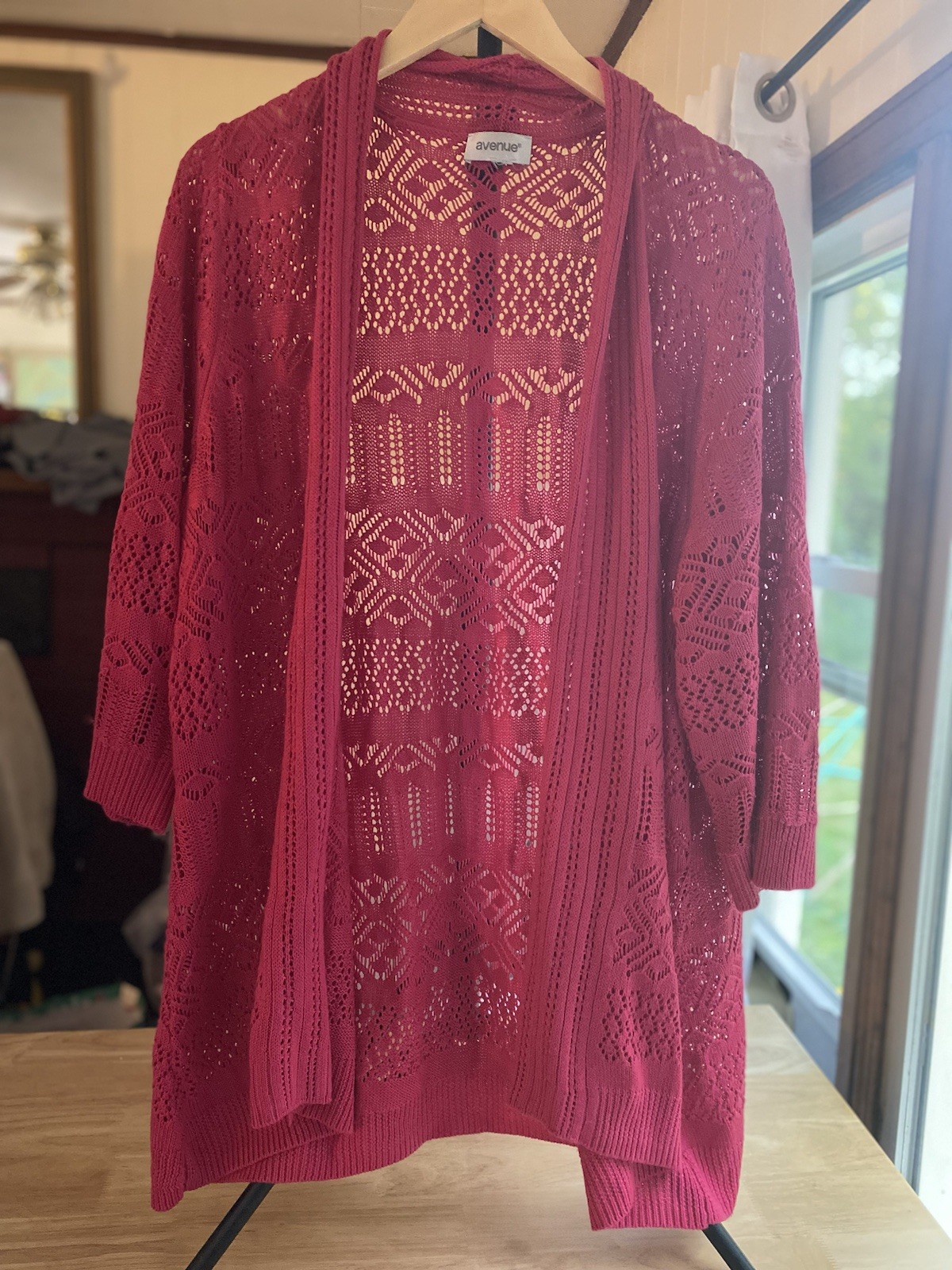 Avenue Dark Fushia Pink Women’s Open Sweater Plus Size 2X (26/28)