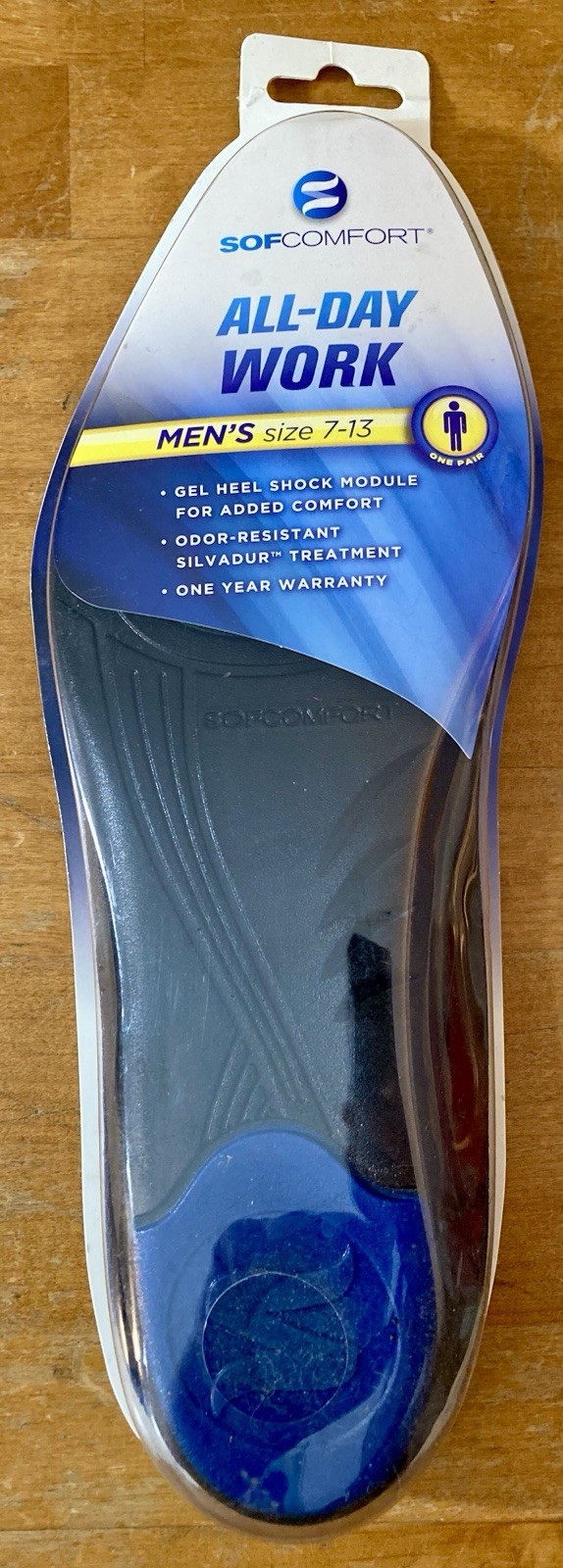 SofComfort Insoles All-Day Work Insole Cut-to Fit Mens Size 7-13 Odor Resistant