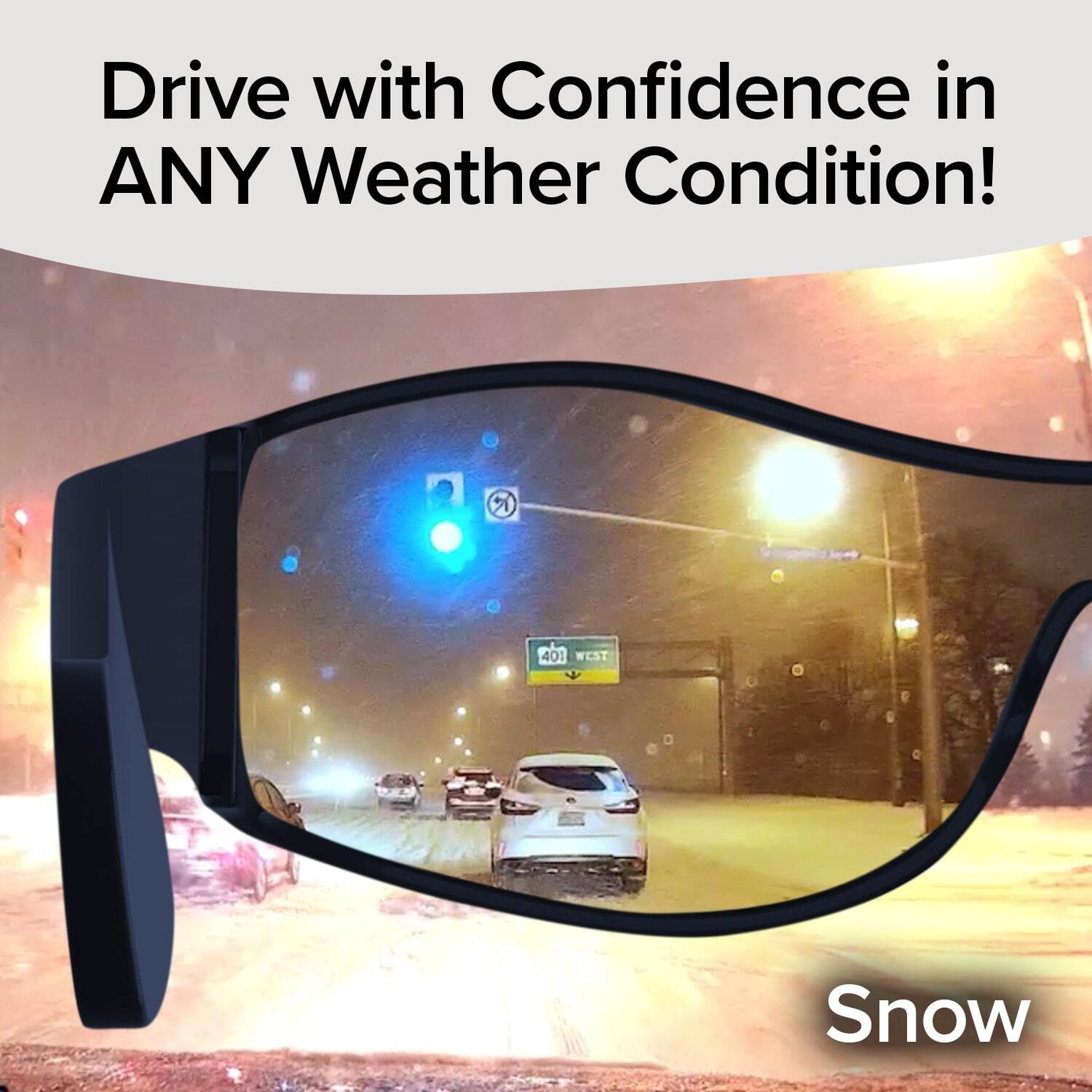 BattleVision Storm Wraparounds Bad Weather Driving Glasses, AS-SEEN-ON-TV