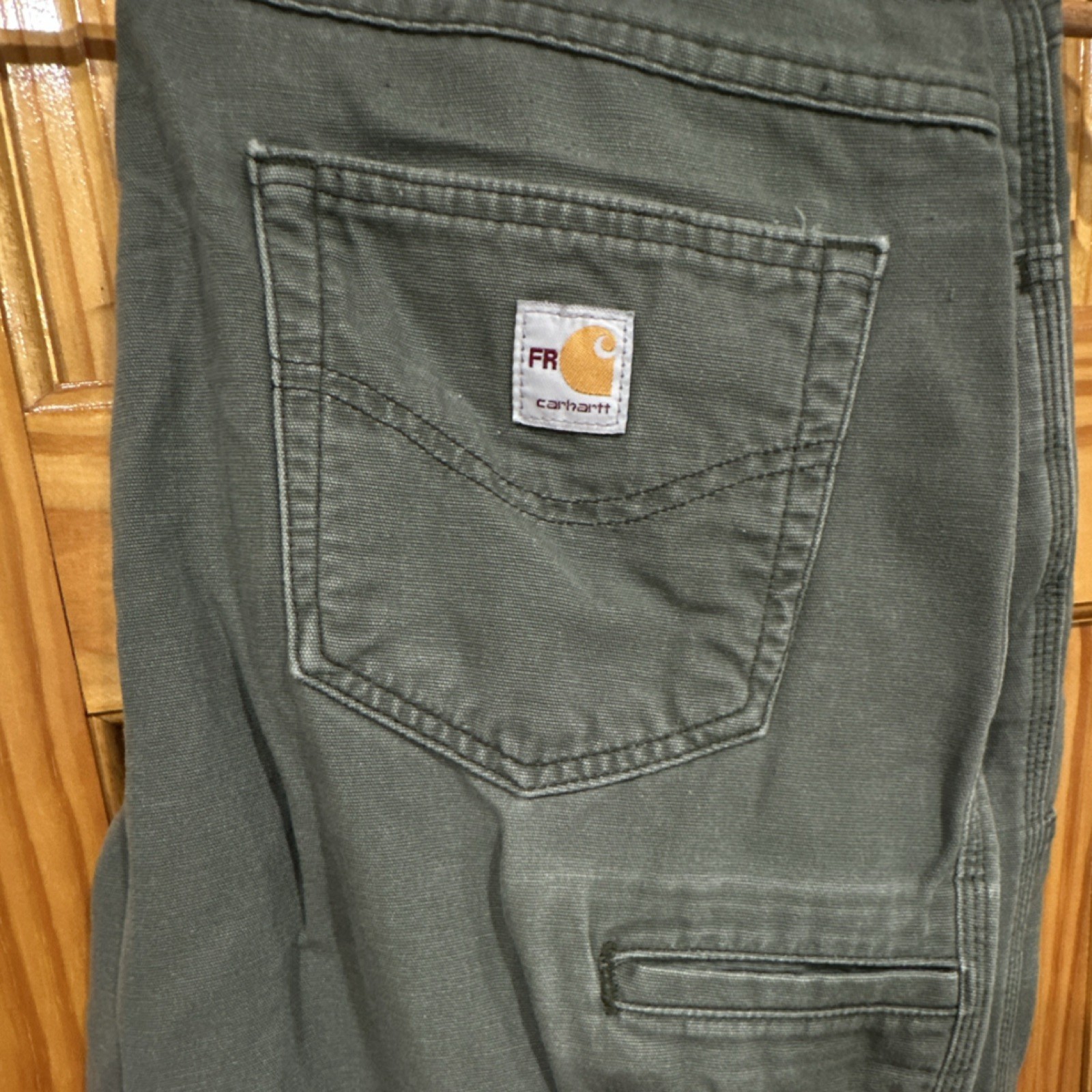 Carhartt Flame Resistant Original Fit Work Pants Green Men’s 36×32 FRB159-MOS
