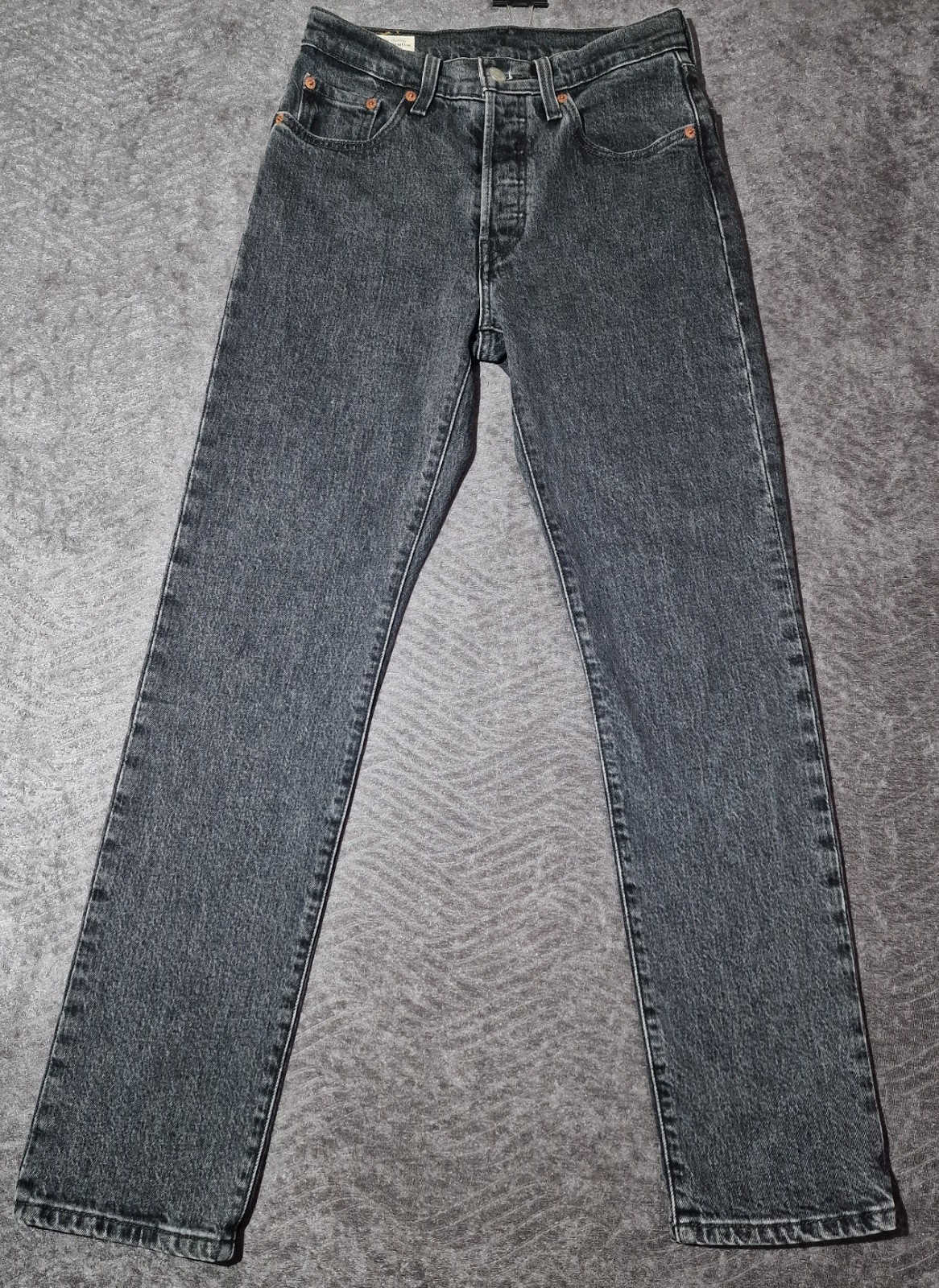 Levi’s 501 Crop Black Jeans Women Size W24 L30 Faded Denim Button Fly 36200