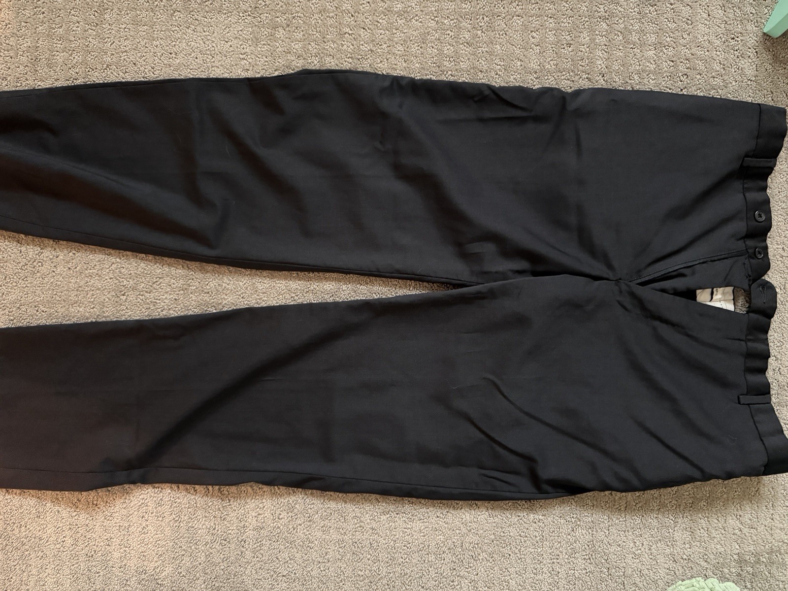 Joseph Abboud Black Wool 2-Piece Suit 42R Regular Fit Flat Front 34×30