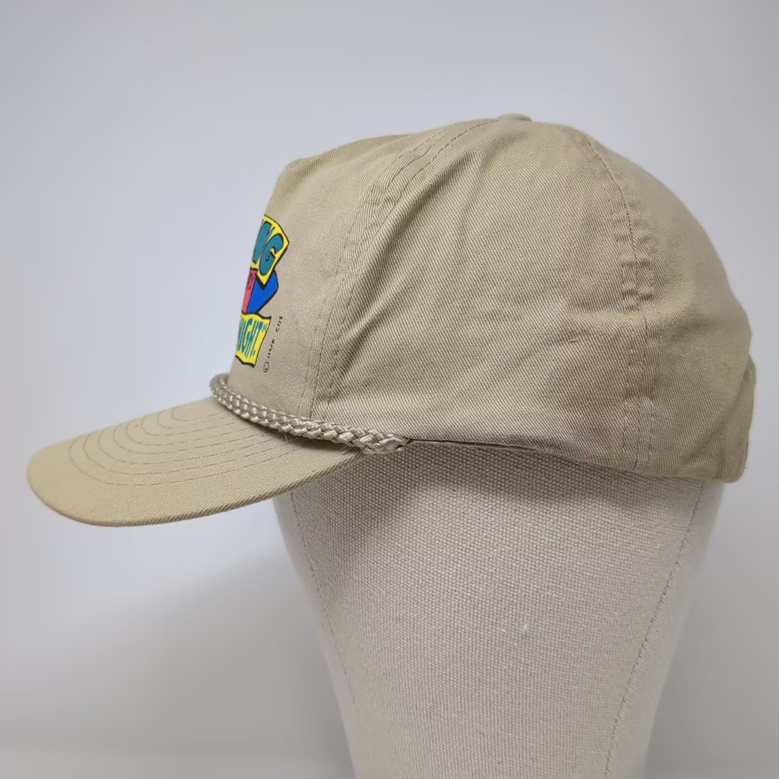 Designer Pro 5 Panel Beige Snapback Hat One Size Fishing Humor Rope Adjustable