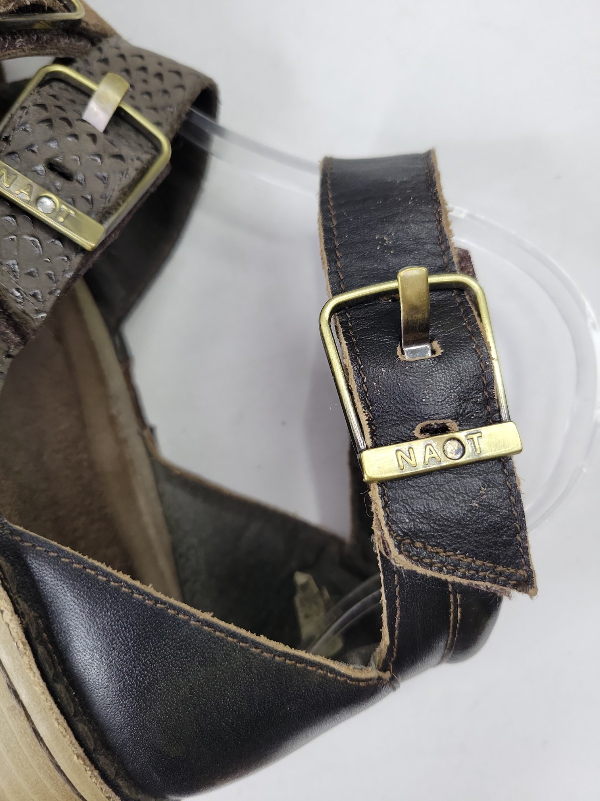 Naot Begonia Gladiator Brown Leather Ankle Strap Comfort Sandals EU 40 US 9-9.5