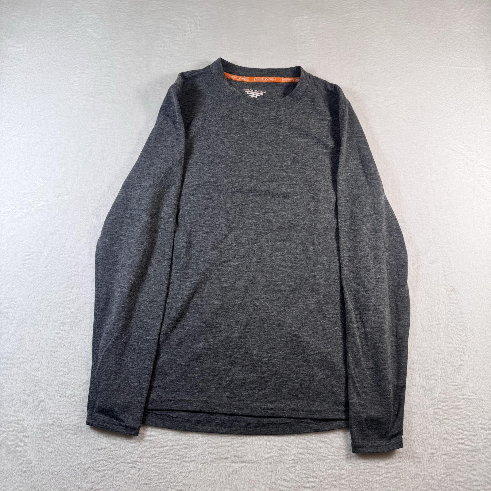 Omni-Wool Shirt Mens Large Gray Long Sleeve Wool Blend Thermal Base Layer Top