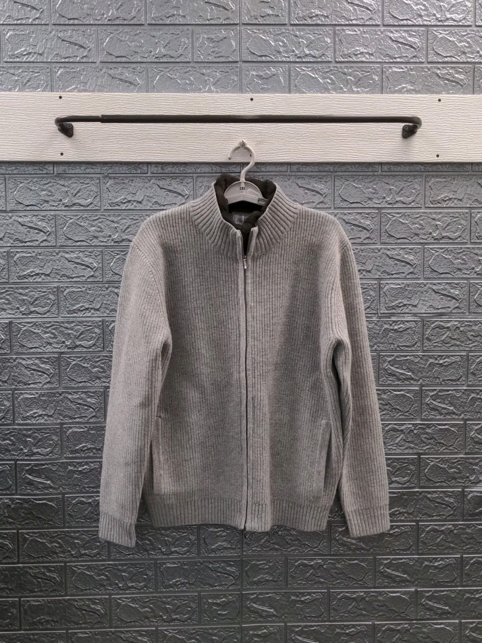 New Sothiares Men’s Fur Collar Wool Blouson Grey Sz L