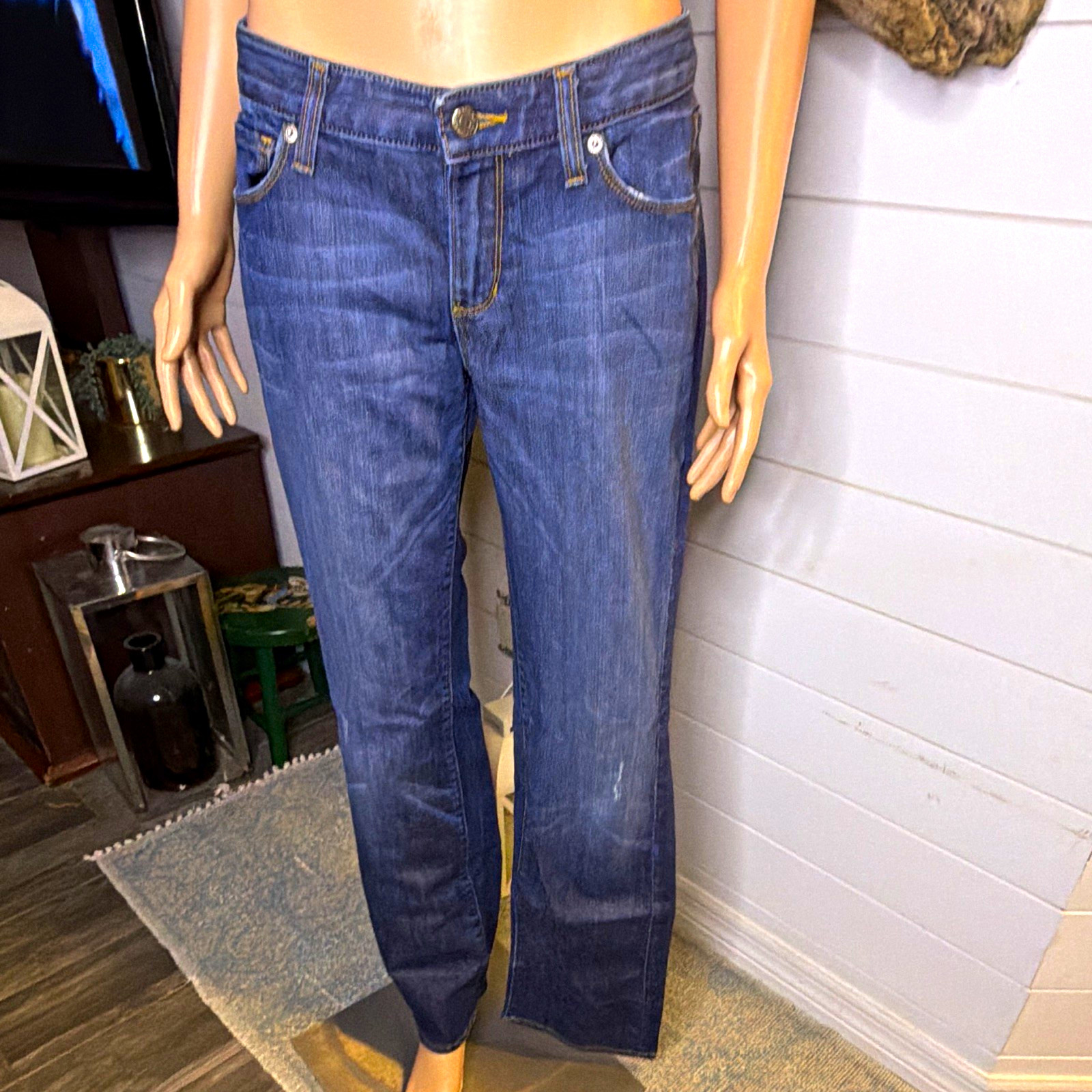Banana Republic Blue Mid Rise Straight Leg Denim Jeans, Women 4 limited edition