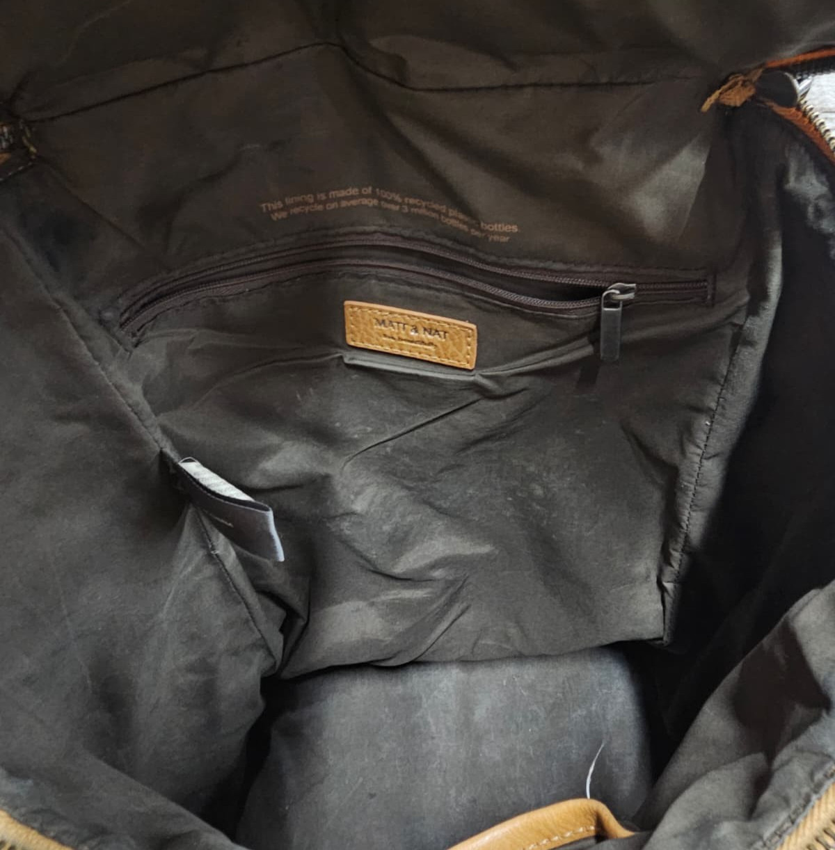 Matt & Nat Camel Vegan Leather Backpack – CHECK DESCRIPTION