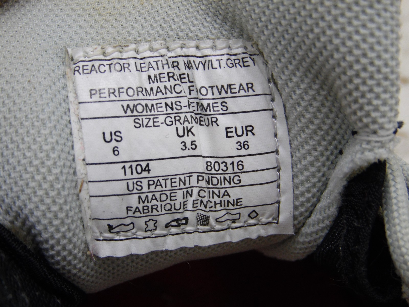 MERRELL REACTOR Leather Hiking/Cross Training Shoes Womens 6 Navy/Gray
